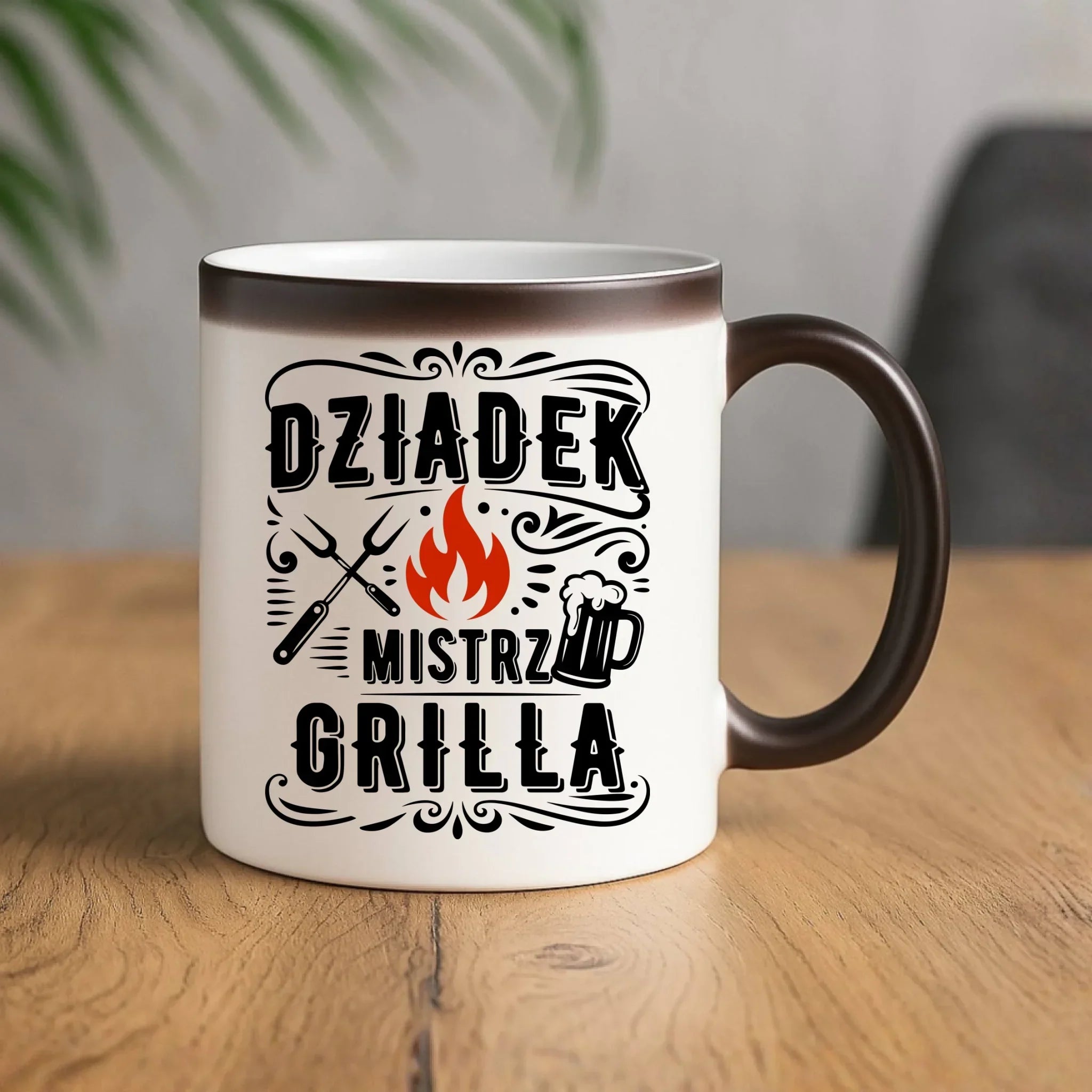 Kubek magiczny dla dziadka - Dziadek mistrz grilla D33 - StoryCups.pl