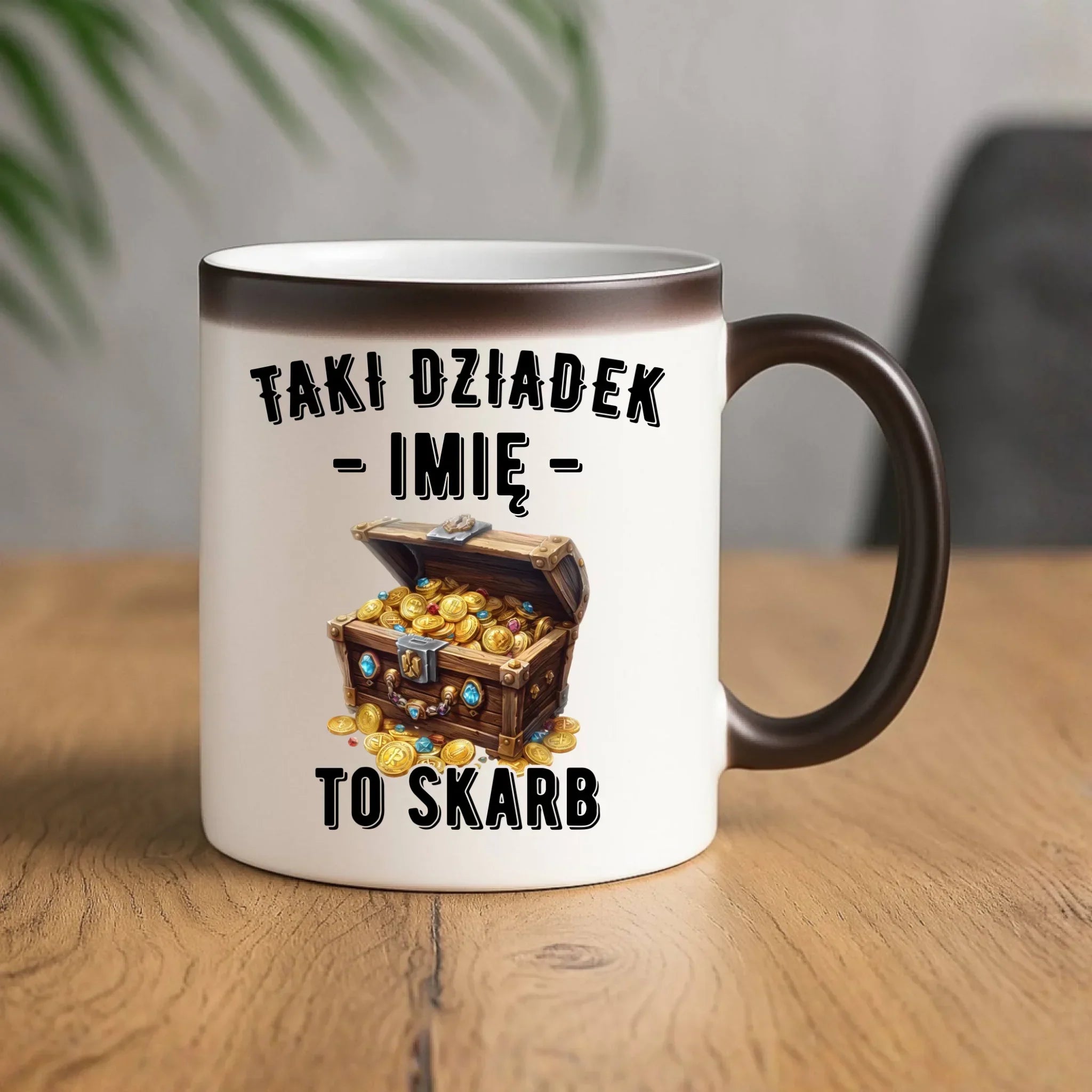 Kubek magiczny dla dziadka - Taki dziadek to skarb - personalizowany D19 - StoryCups.pl