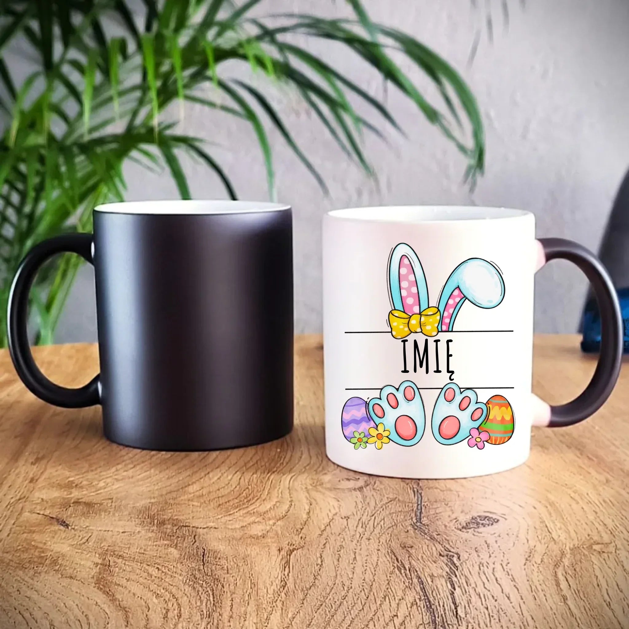 Kubek magiczny na Wielkanoc - Zajączek - personalizowany WN15 - StoryCups.pl