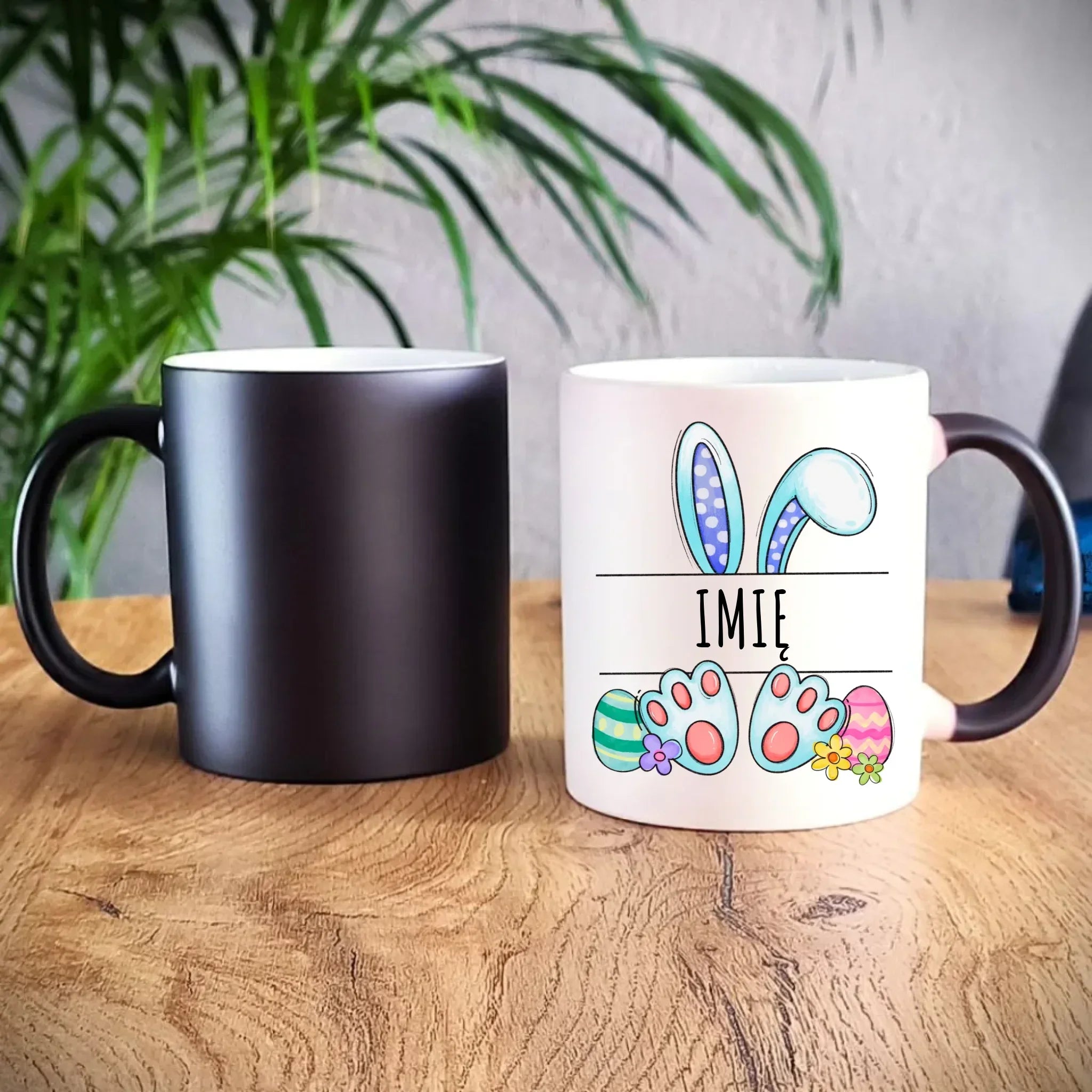 Kubek magiczny dla dziecka na Wielkanoc - Zajączek - personalizowany WN14 - StoryCups.pl