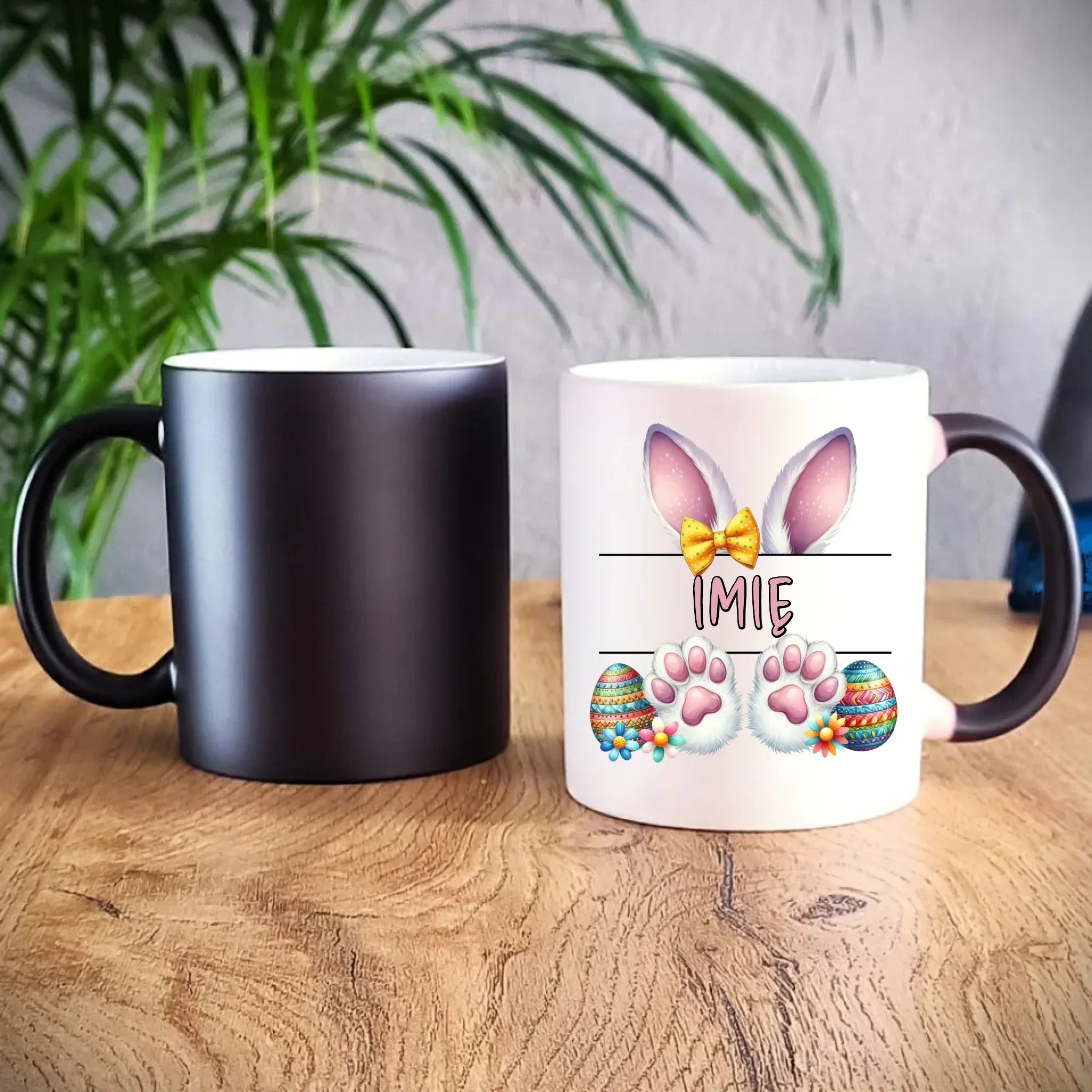 Kubek magiczny wielkanocny - Zajączek - personalizowany WN13 - StoryCups.pl