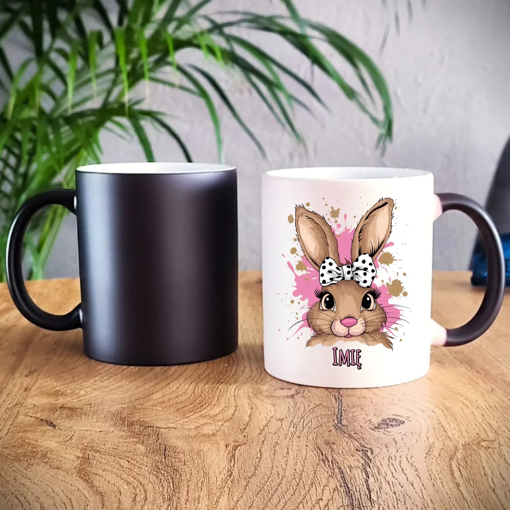 Kubek magiczny na Wielkanoc - Słodki Zajączek - personalizowany WN08 - StoryCups.pl
