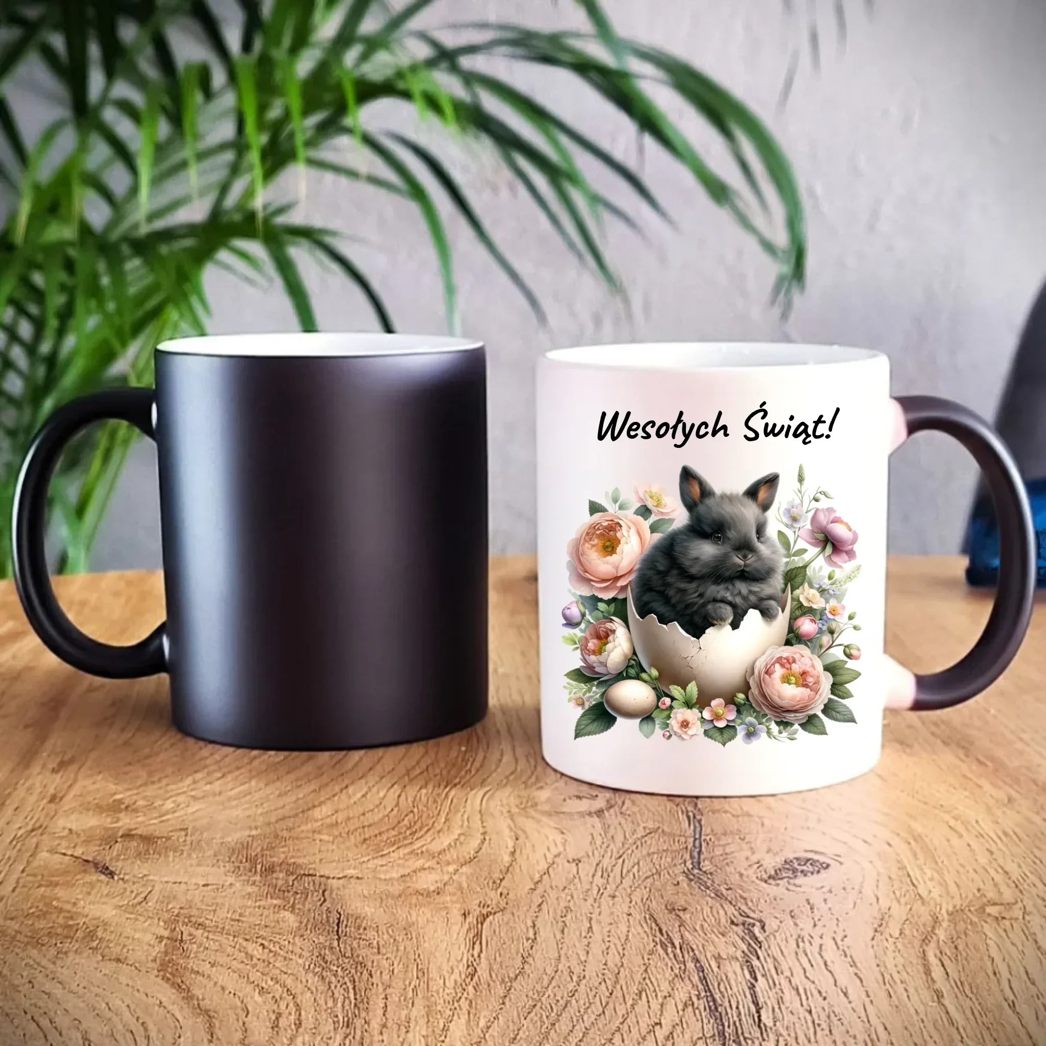 Kubek magiczny na Wielkanoc - Zajączek w pisance Wesołych Świąt WN03 - StoryCups.pl