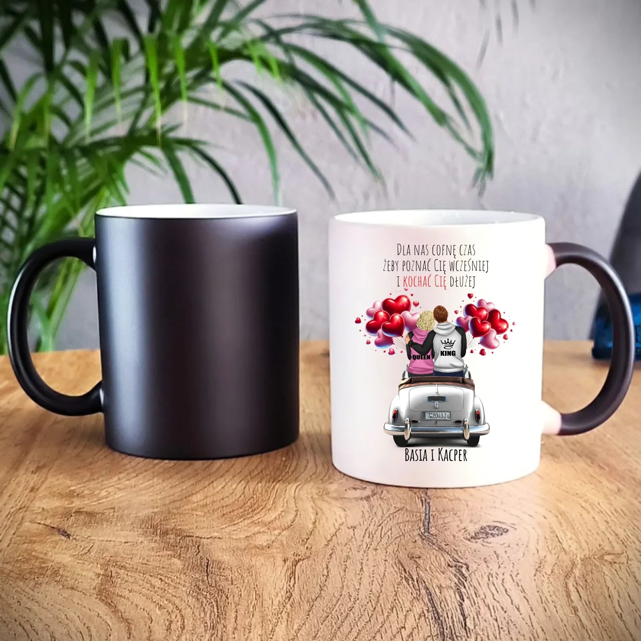 Kubek magiczny dla par - Dla nas cofnę czas - personalizowany W08 - StoryCups.pl