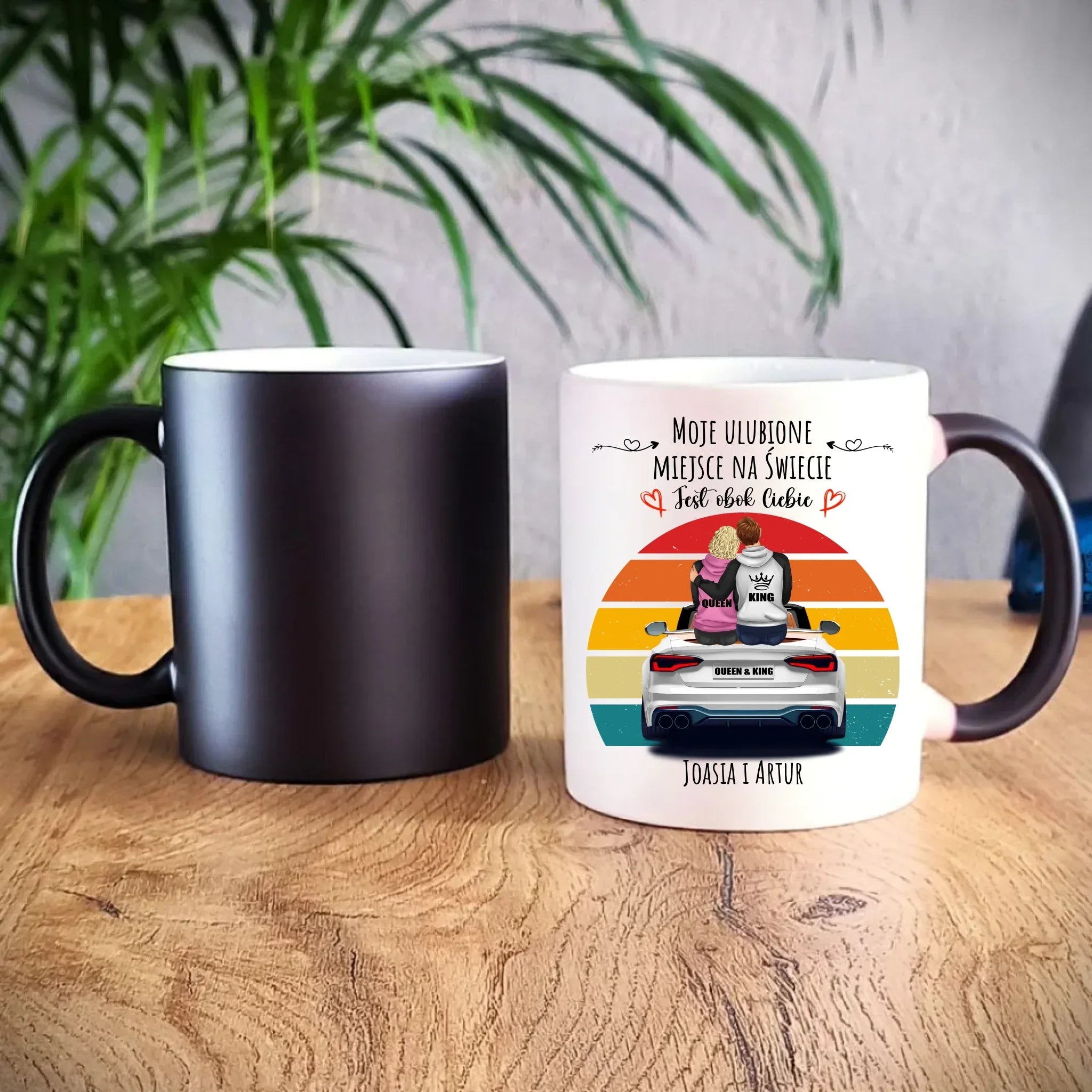 Kubek magiczny dla par - Moje ulubione miejsce - personalizowany W06 - StoryCups.pl