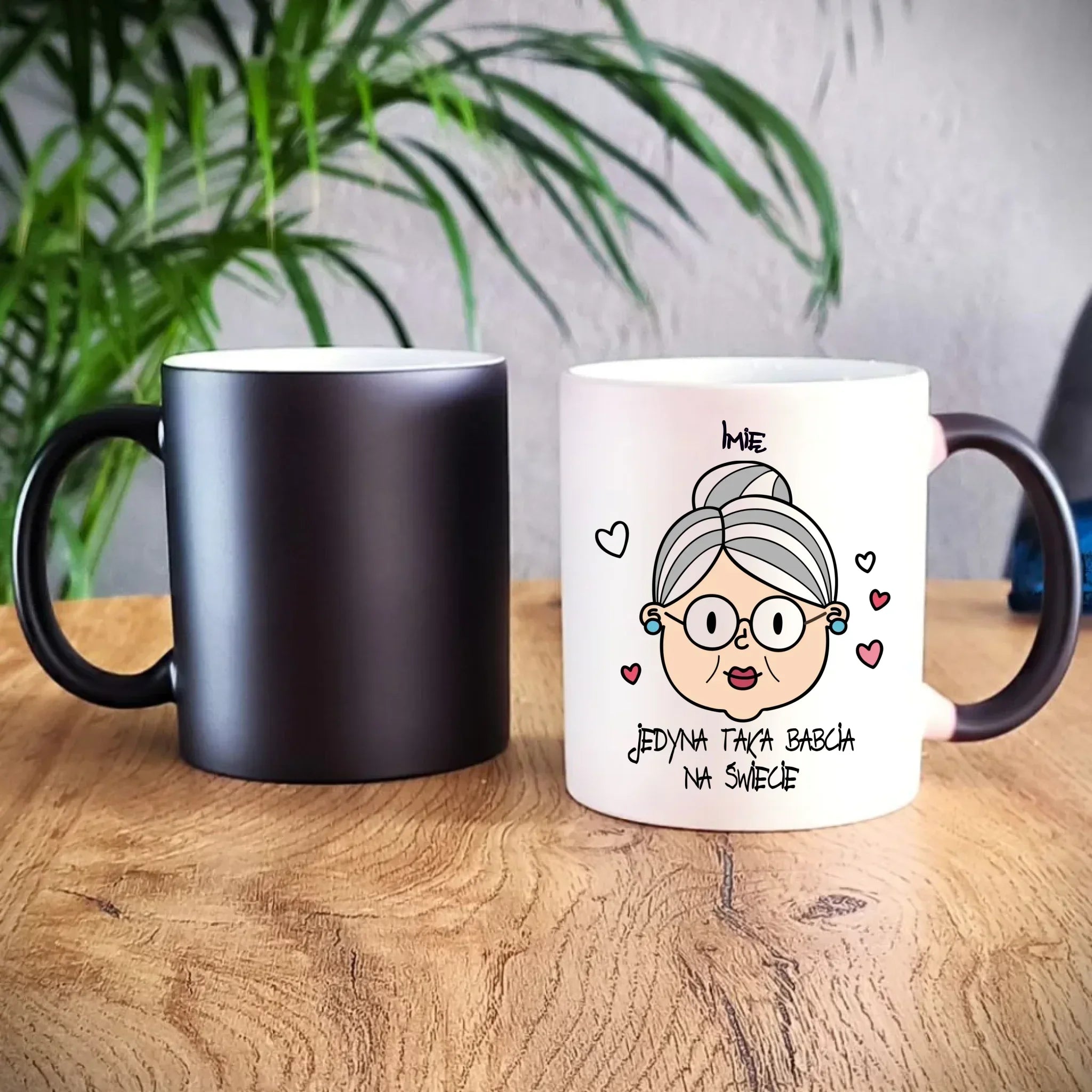 Kubek magiczny dla babci - Jedyna taka babcia na świecie - personalizowany B15 - StoryCups.pl