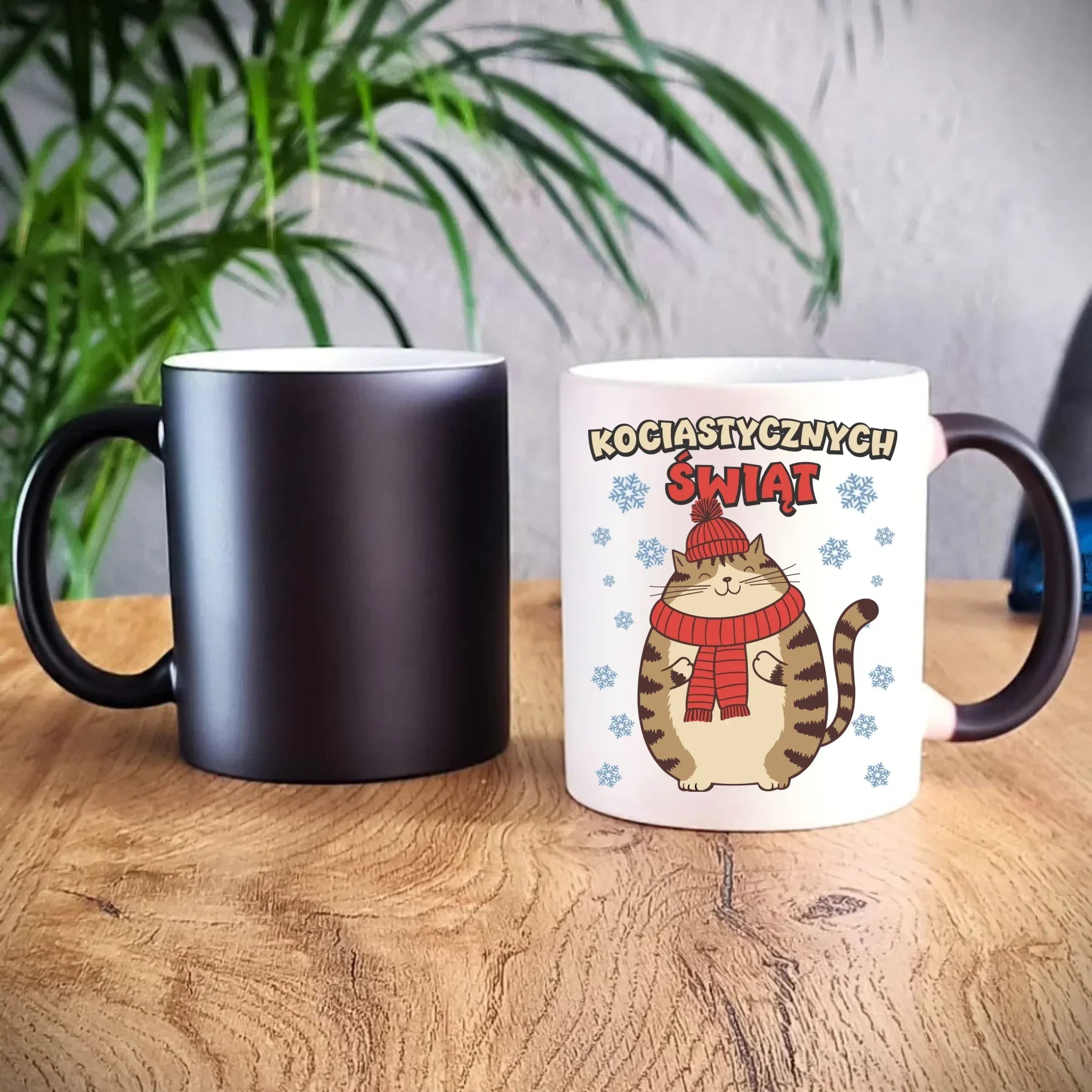 Kubek magiczny świąteczny - prezent na święta - Kociastycznych świąt BN154 - StoryCups.pl