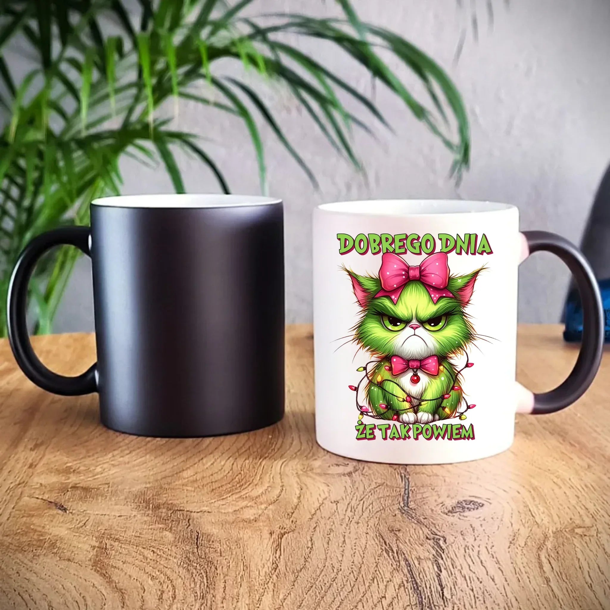 Kubek magiczny świąteczny - prezent dla niej - Grinch dobrego dnia, że tak powiem BN153 - StoryCups.pl