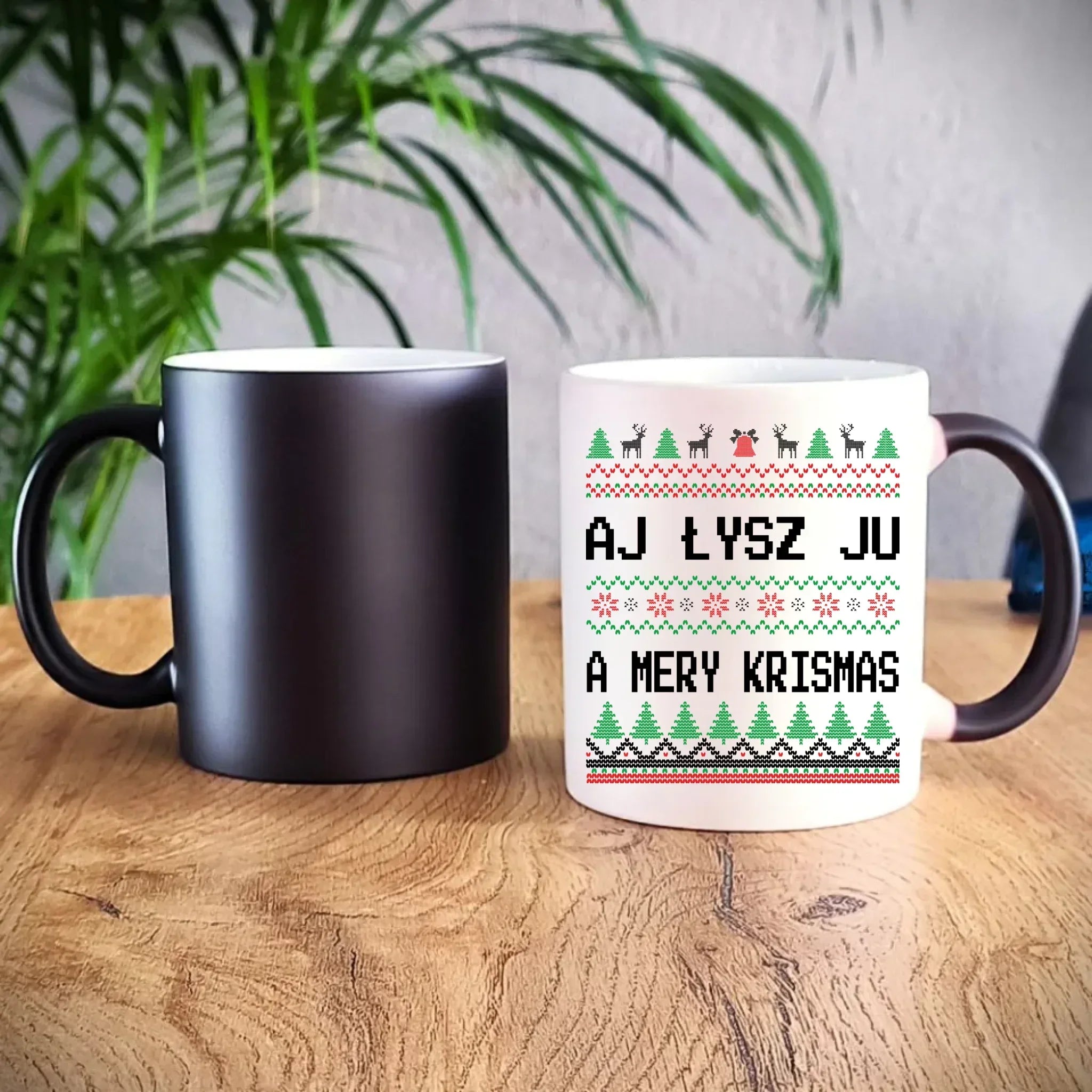 Kubek magiczny świąteczny - Aj łysz ju a mery krismas BN12 - StoryCups.pl