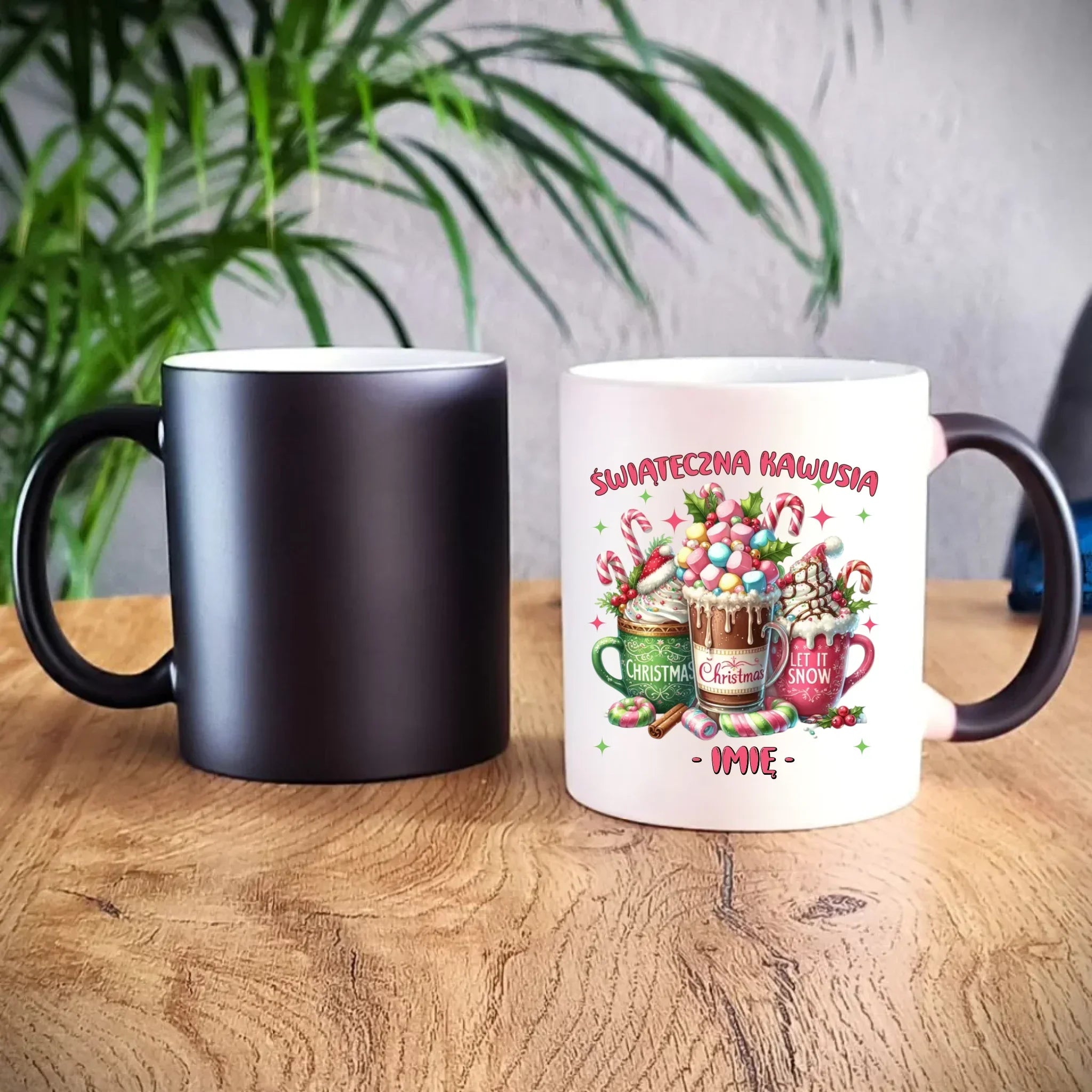 Kubek magiczny świąteczny - Świąteczna kawusia - personalizowany BN29 - StoryCups.pl