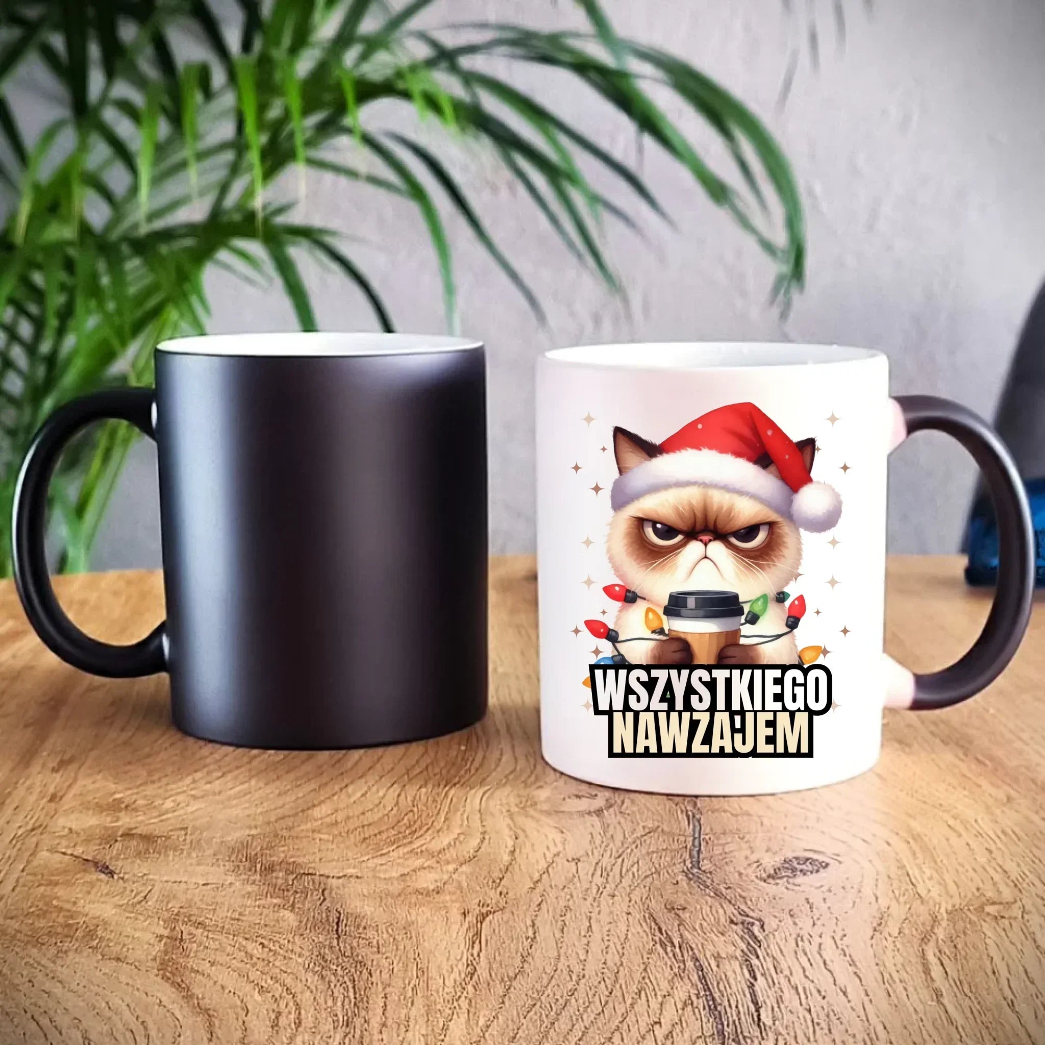 Kubek magiczny świąteczny - Grumpy Cat Wszystkiego nawzajem BN33 - StoryCups.pl