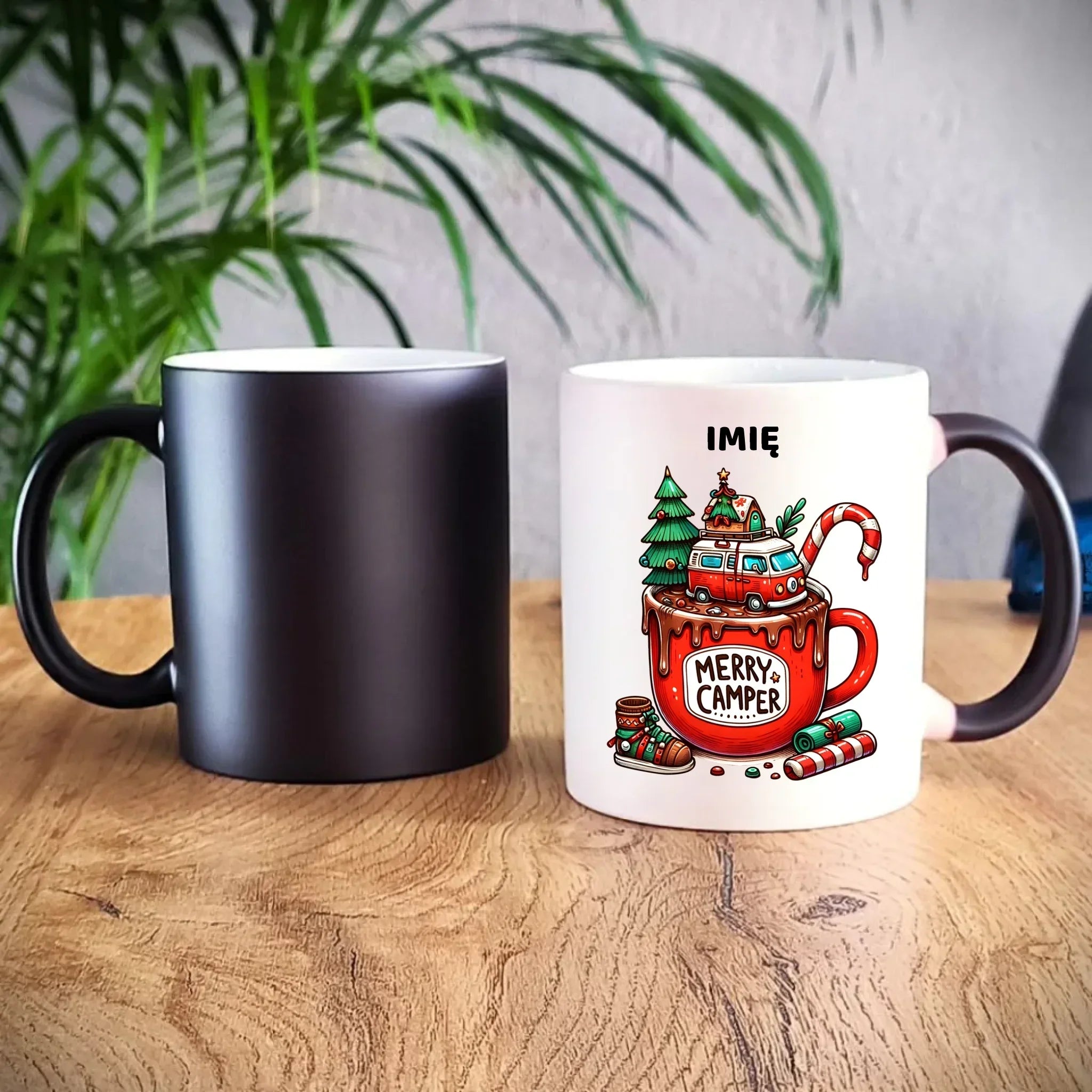 Kubek magiczny świąteczny - Kamper Merry Camper - personalizowany BN43 - StoryCups.pl