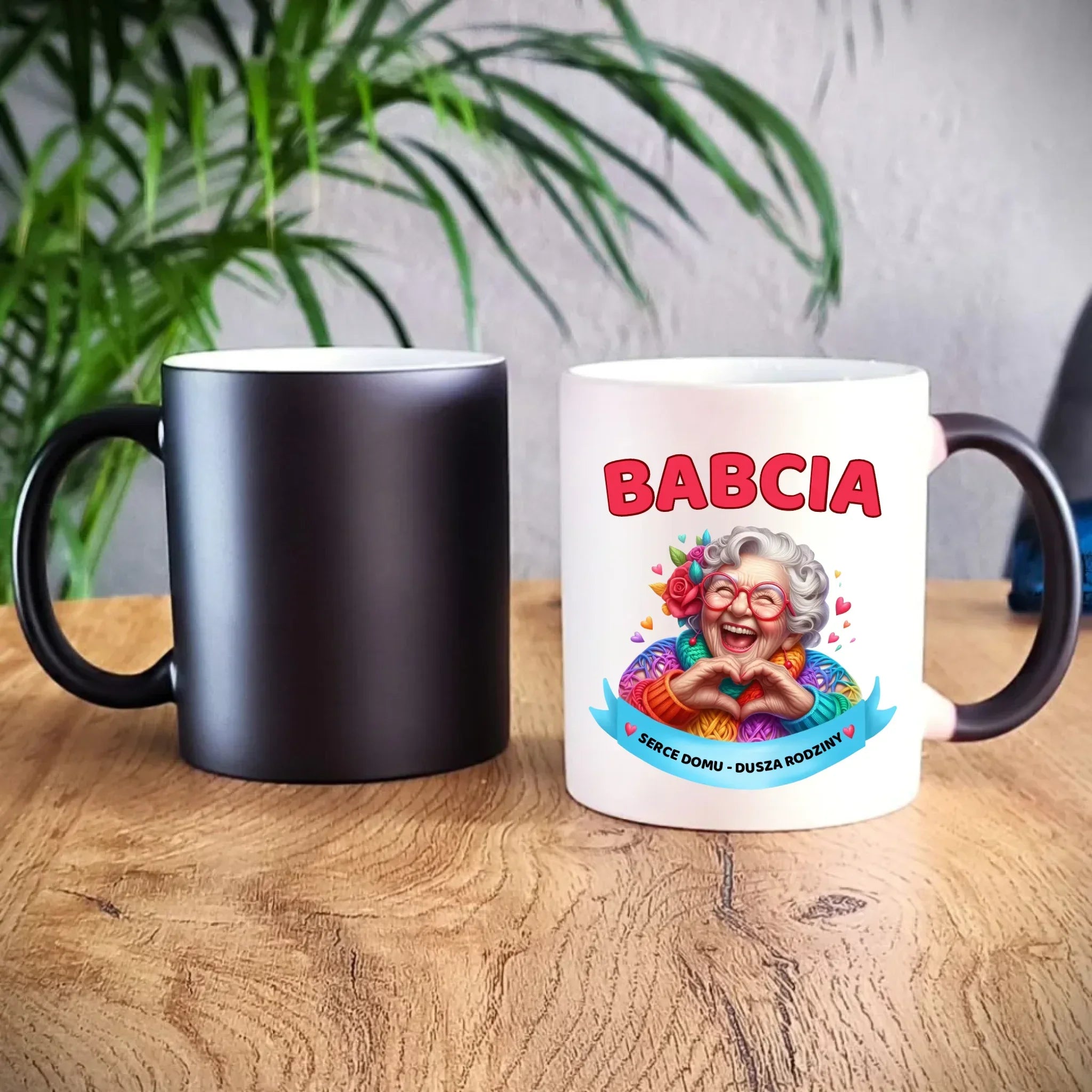 Kubek magiczny dla babci - Babcia serce domu dusza rodziny B25 - StoryCups.pl