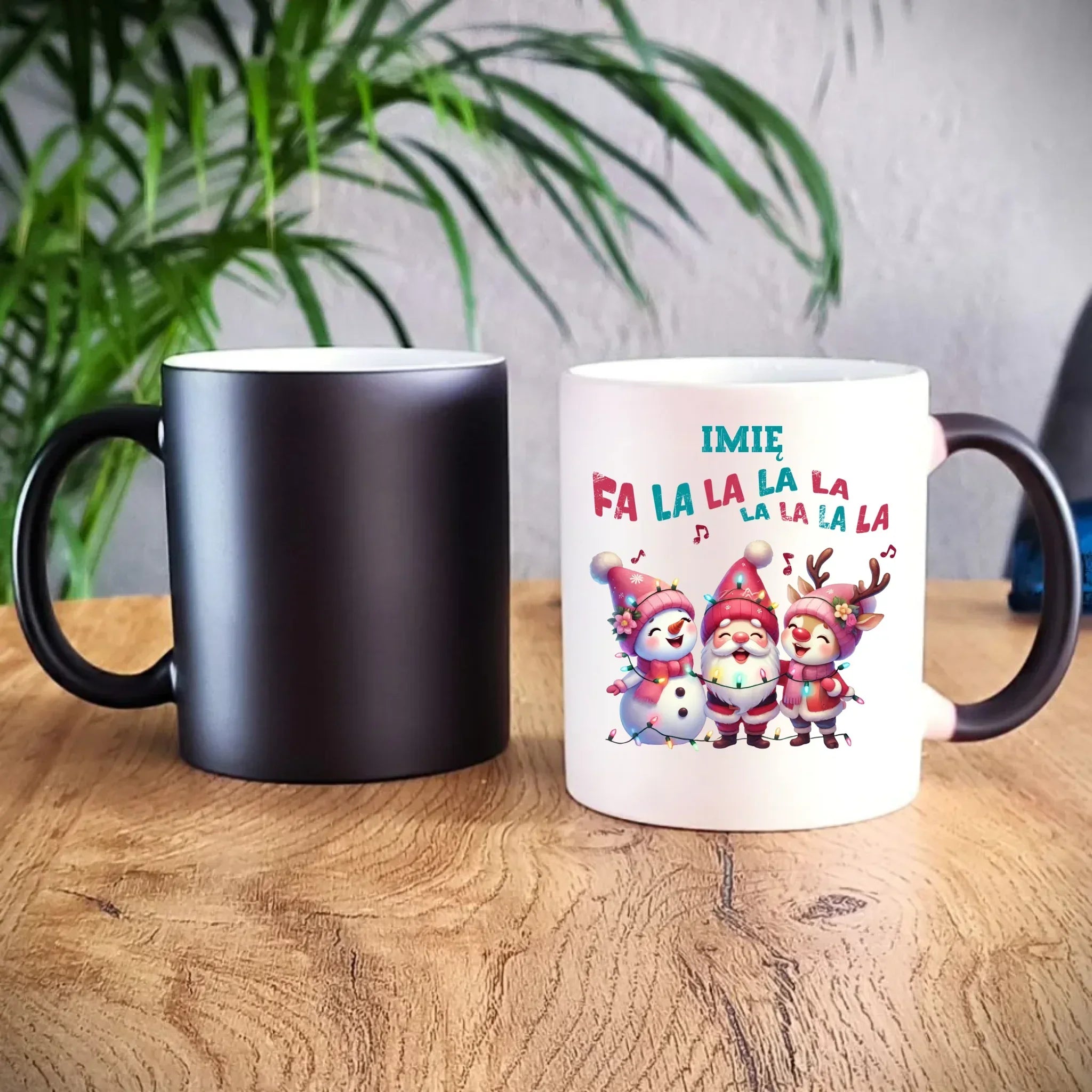 Kubek magiczny świąteczny - Fa la la la - personalizowany BN51 - StoryCups.pl