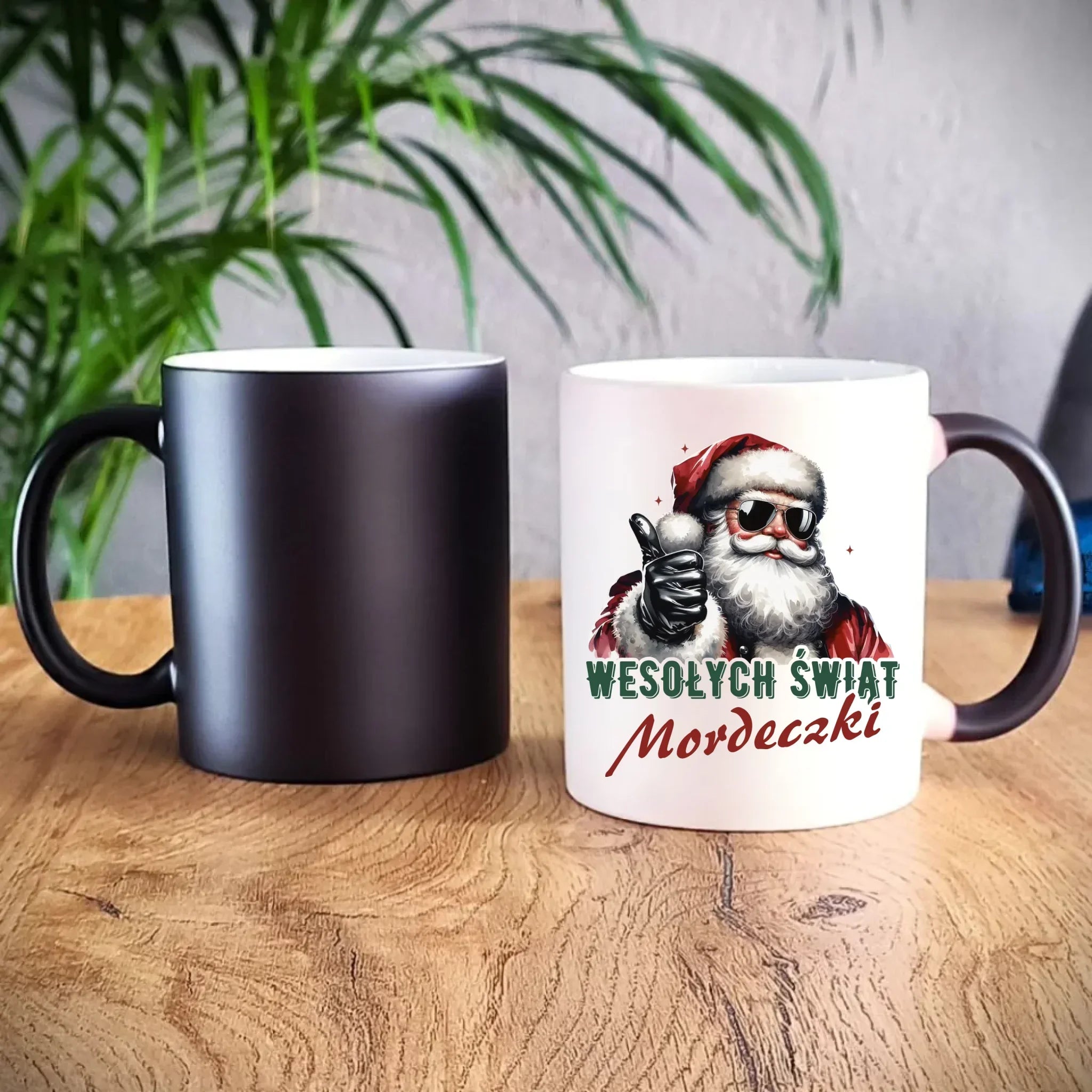 Kubek magiczny świąteczny - Mikołaj Wesołych Świąt mordeczki BN65 - StoryCups.pl