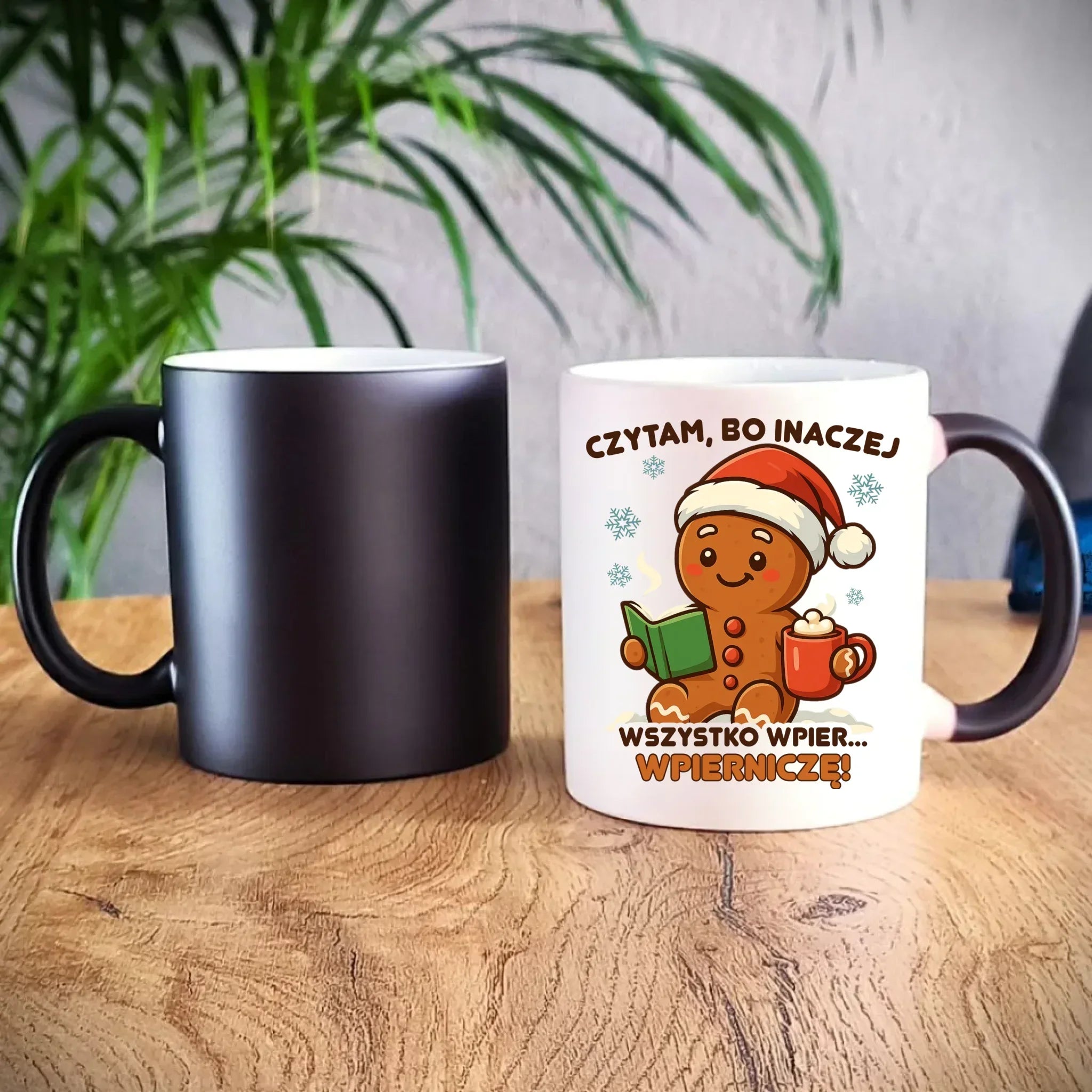 Kubek magiczny świąteczny - Czytam, bo inaczej wszystko wpier... wpierniczę BN79 - StoryCups.pl
