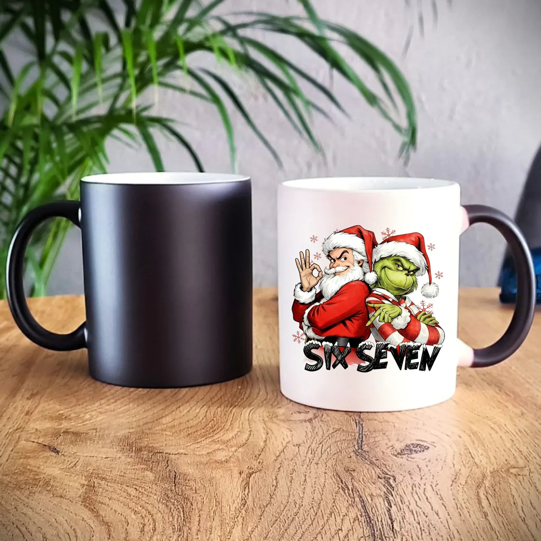 Kubek magiczny świąteczny - Mikołaj i Grinch six seven 67 BN148 - StoryCups.pl
