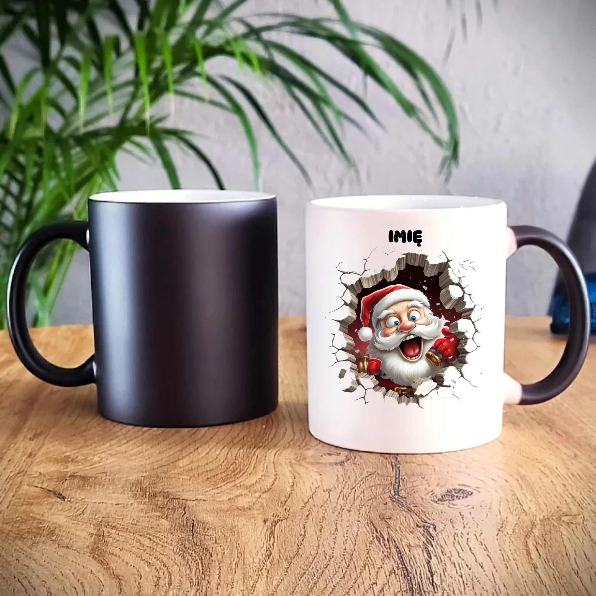 Kubek magiczny świąteczny - Mikołaj 3D - personalizowany BN85 - StoryCups.pl