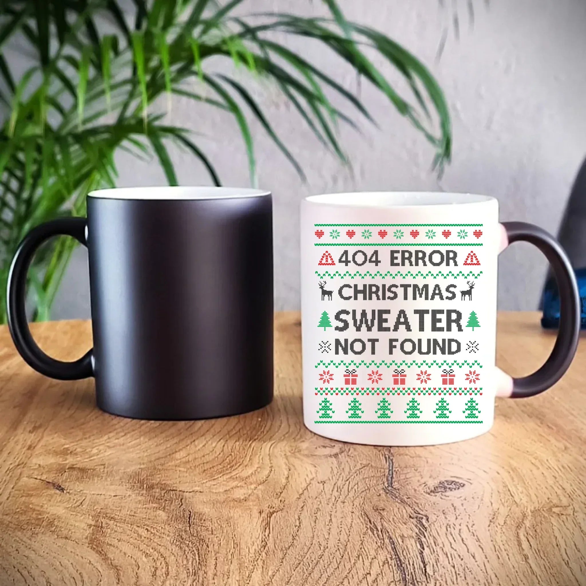 Kubek magiczny świąteczny - Error 404 Christmas sweater not found BN107 - StoryCups.pl