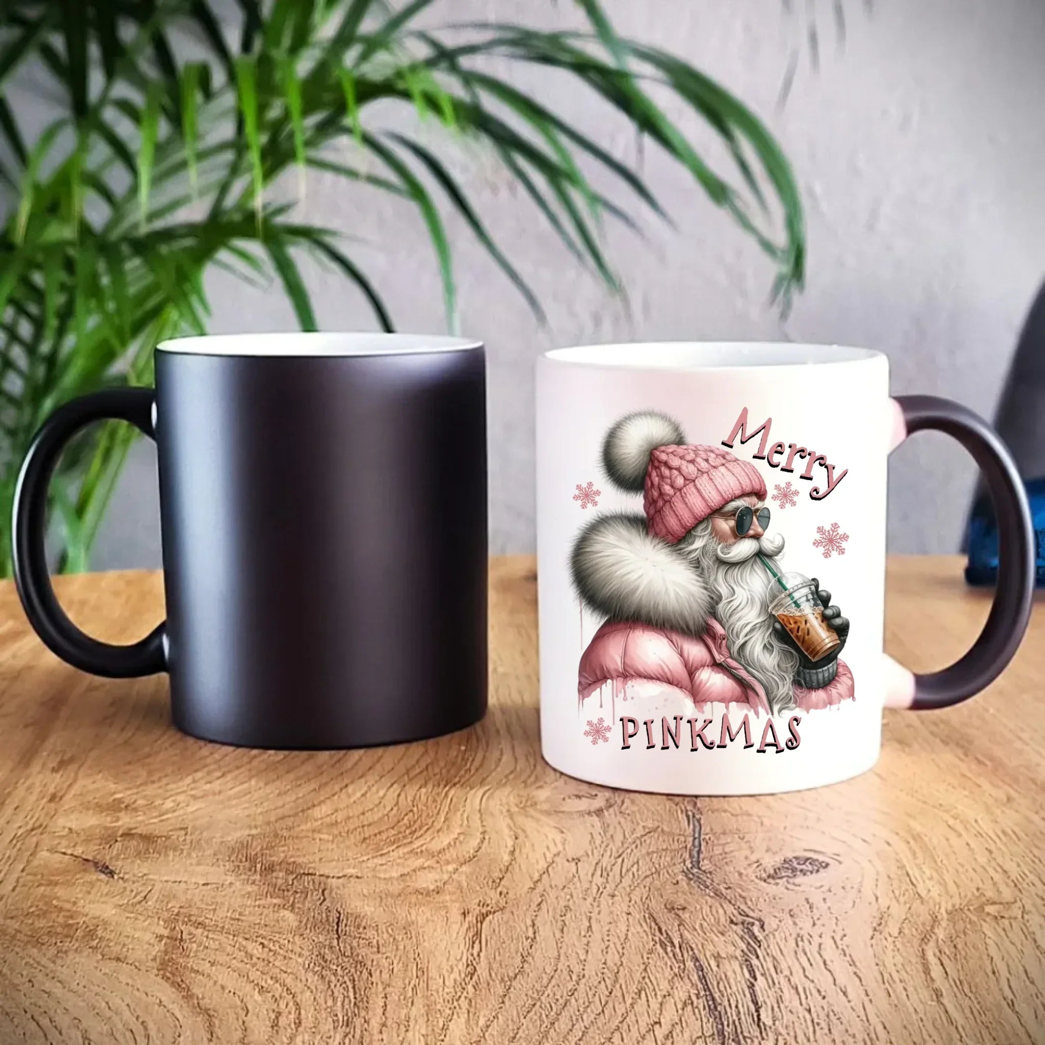 Kubek magiczny świąteczny - Różowe Święta - Merry pinkmas BN117 - StoryCups.pl