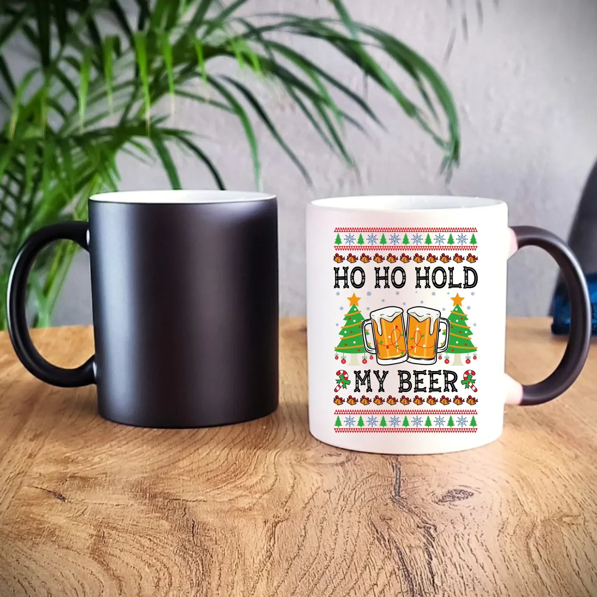 Kubek magiczny świąteczny - Ho ho hold my beer BN131 - StoryCups.pl