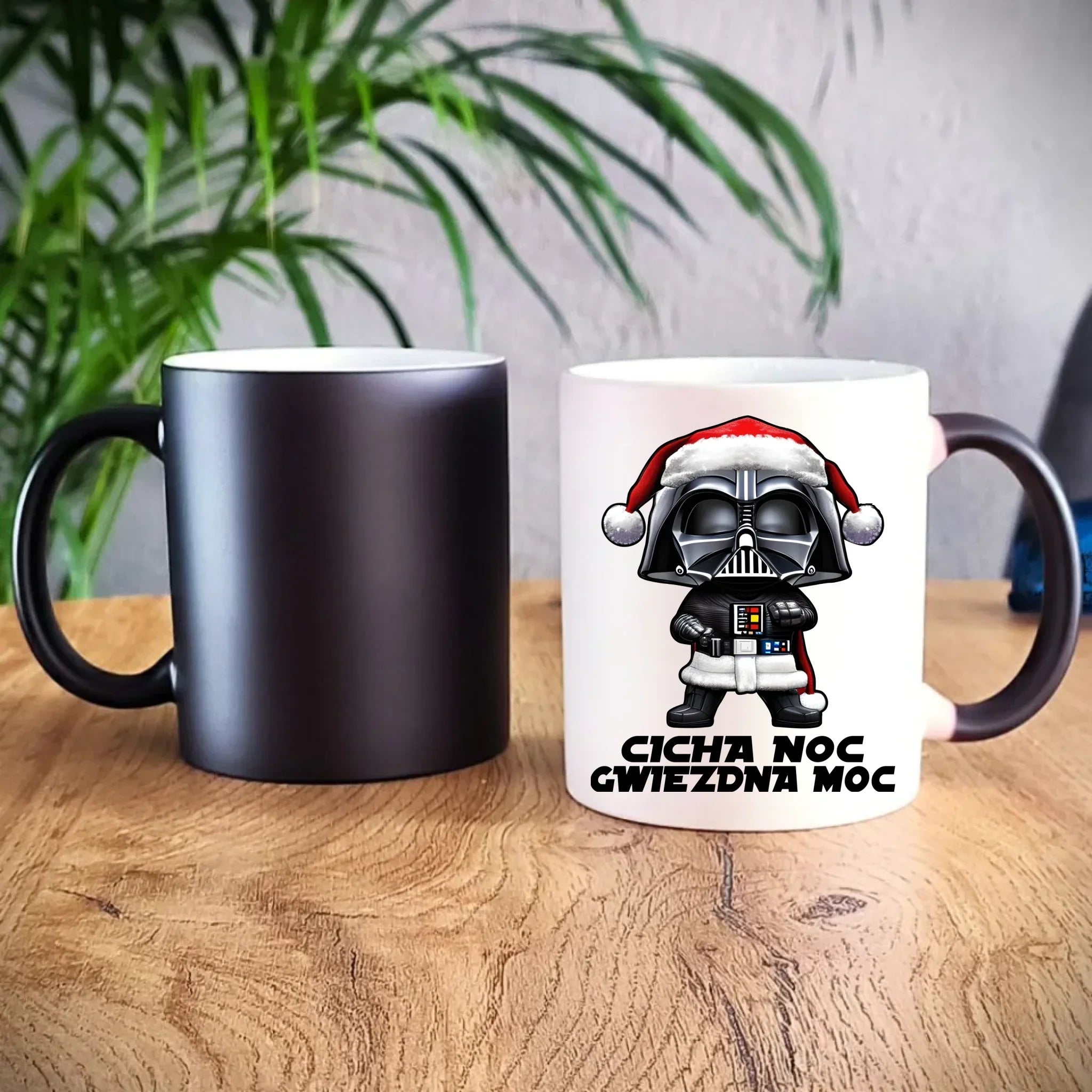 Kubek magiczny świąteczny dla fanów Gwiezdnych Wojen - Cicha noc, gwiezdna moc BN132 - StoryCups.pl