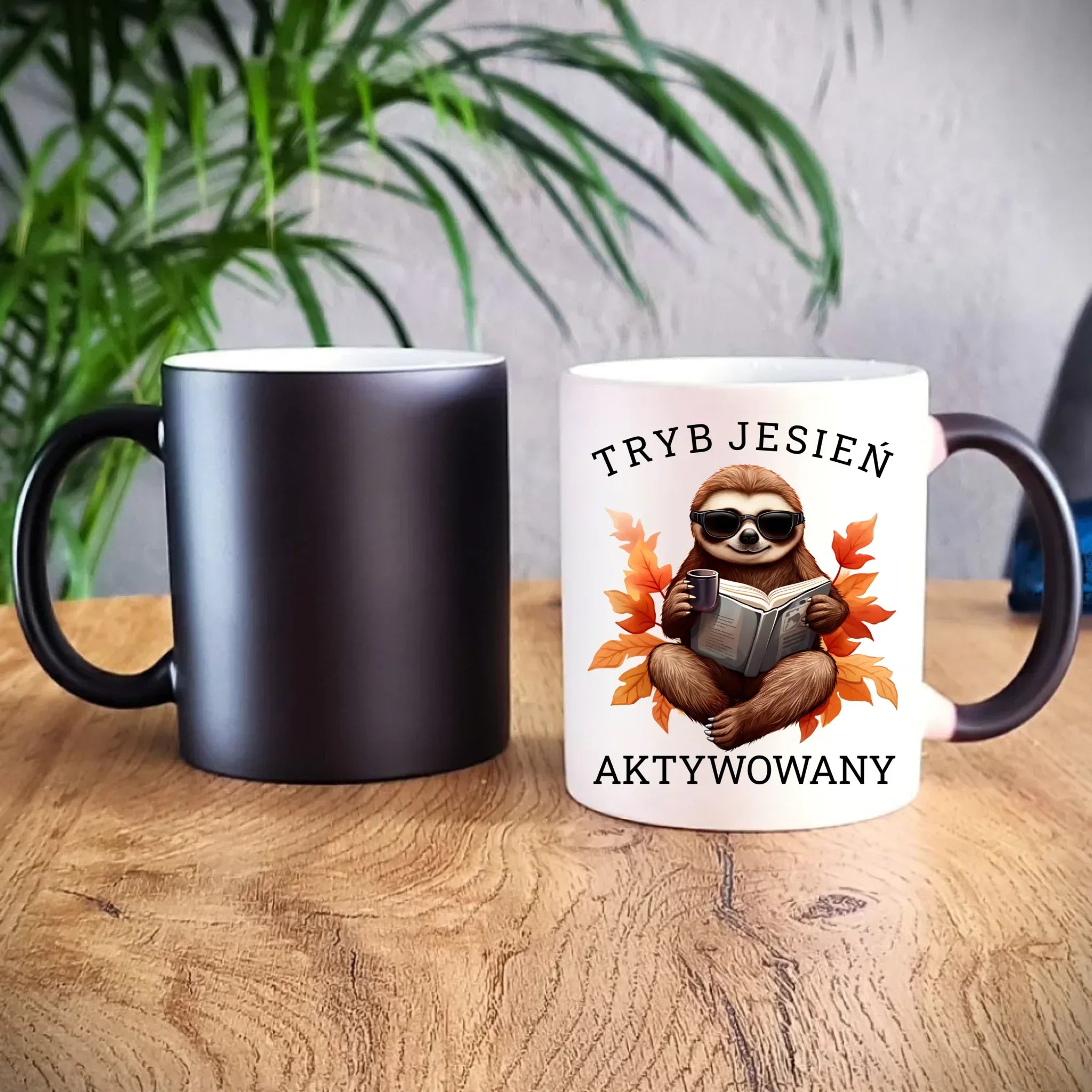 Kubek magiczny jesienny - Leniwiec - Tryb jesień aktywowany JS23 - StoryCups.pl