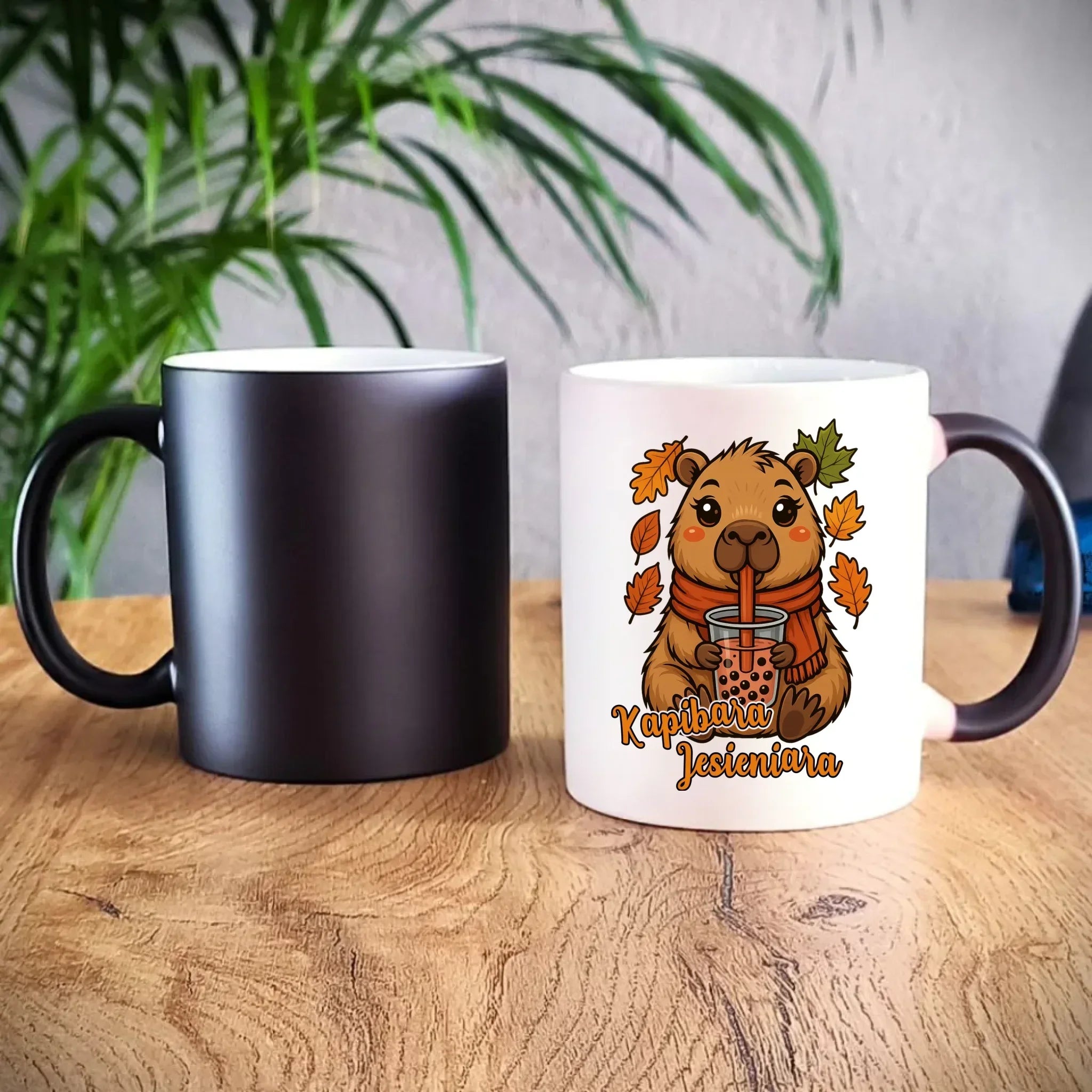 Kubek magiczny jesienny - Kapibara Jesieniara JS19 - StoryCups.pl