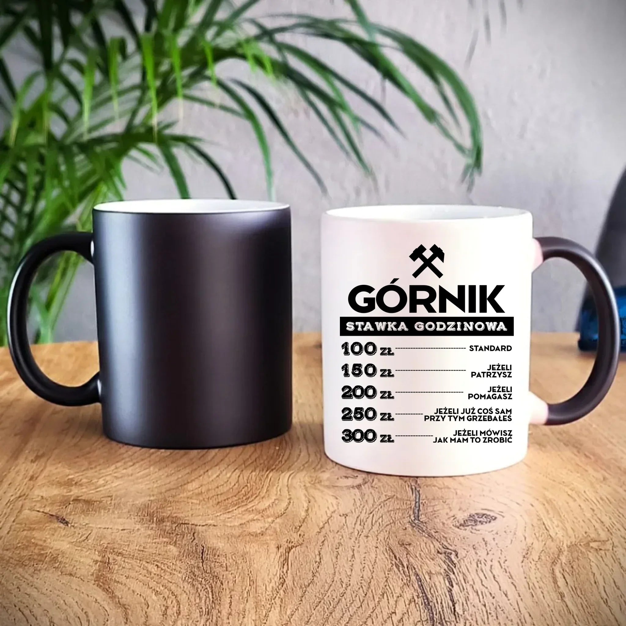 Kubek magiczny - prezent dla górnika - Górnik stawka godzinowa G14 - StoryCups.pl