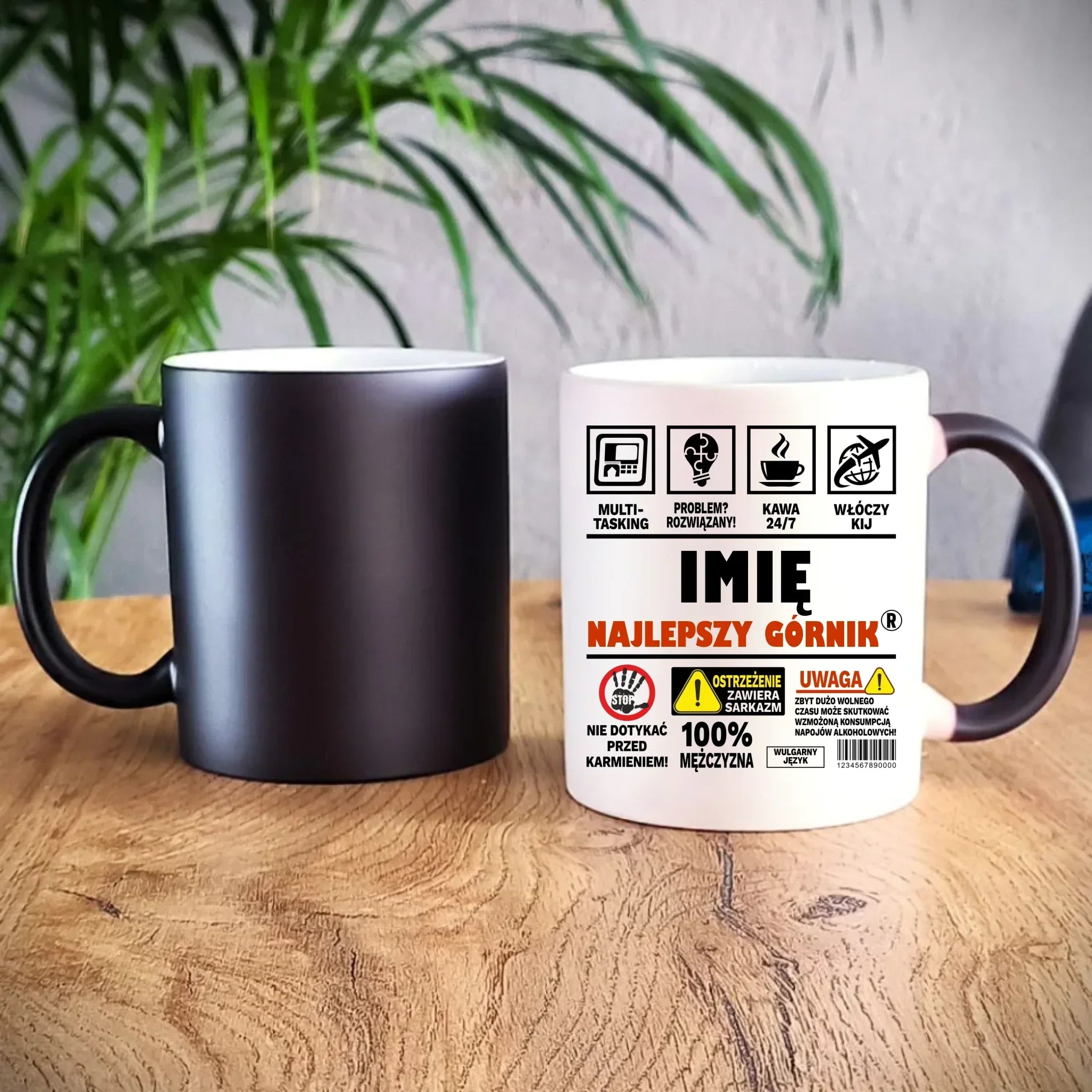 Kubek magiczny - prezent dla górnika - Najlepszy górnik 24/7 - personalizowany G11 - StoryCups.pl