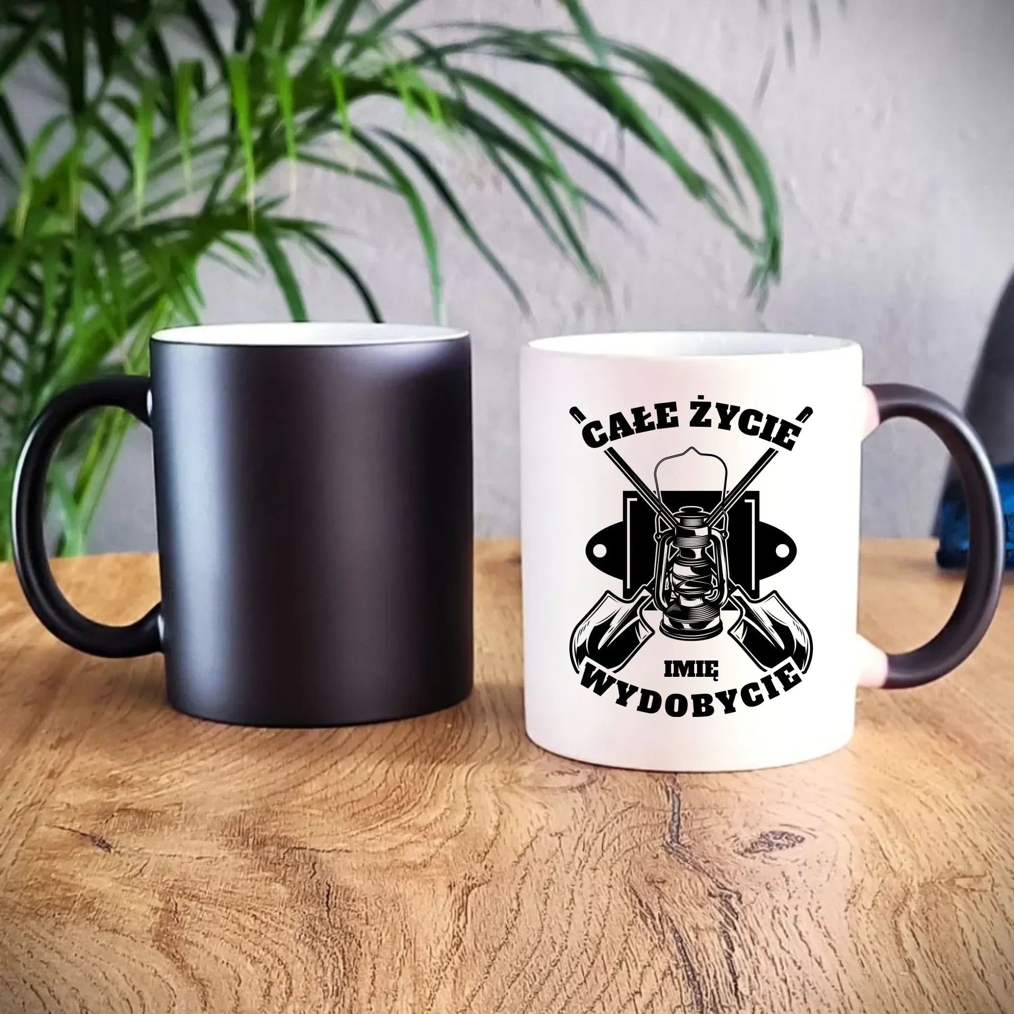 Kubek magiczny - prezent dla górnika - Całe życie wydobycie - personalizowany G01 - StoryCups.pl
