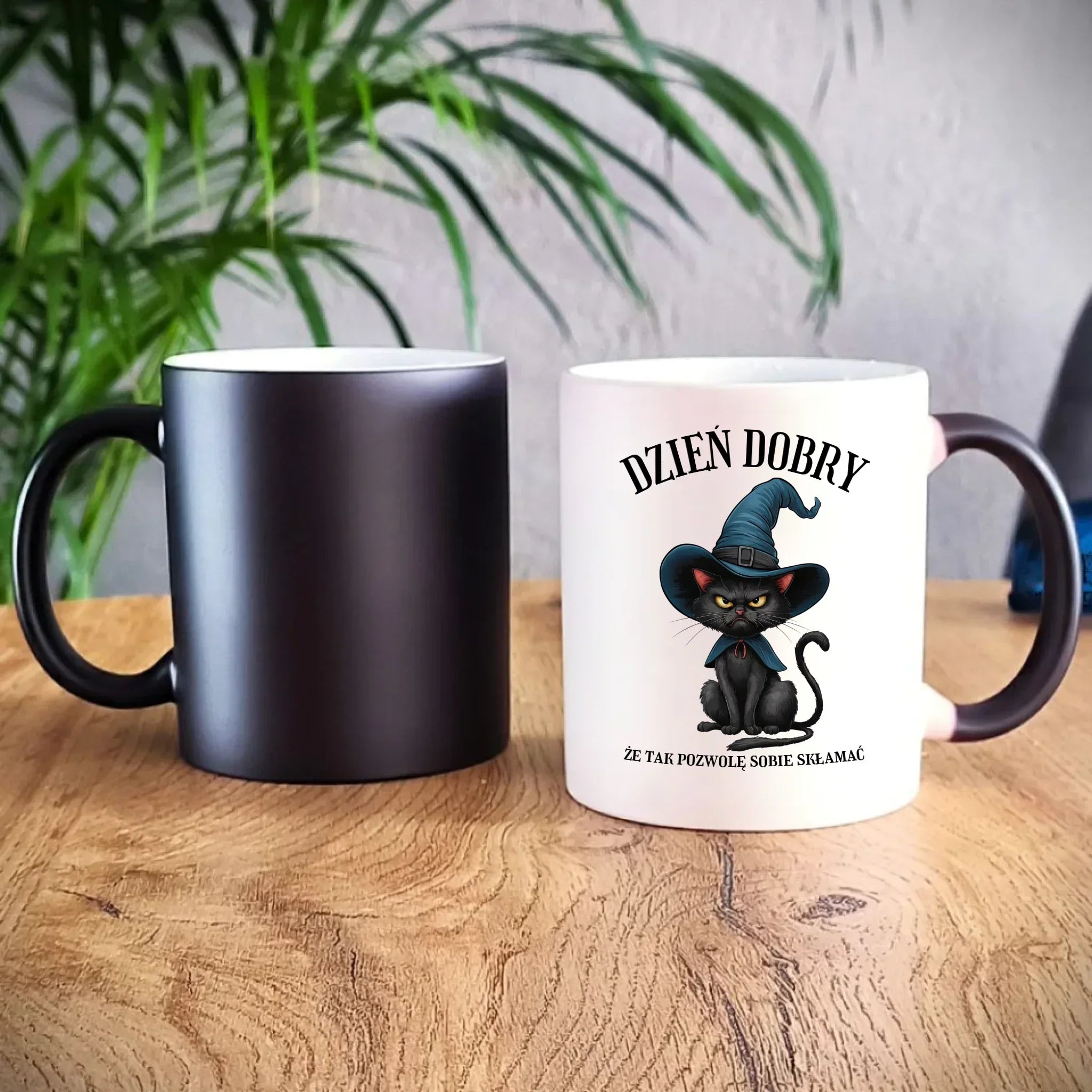 Kubek magiczny halloweenowy - Dzień dobry, że tak pozwolę sobie skłamać HL27 - StoryCups.pl