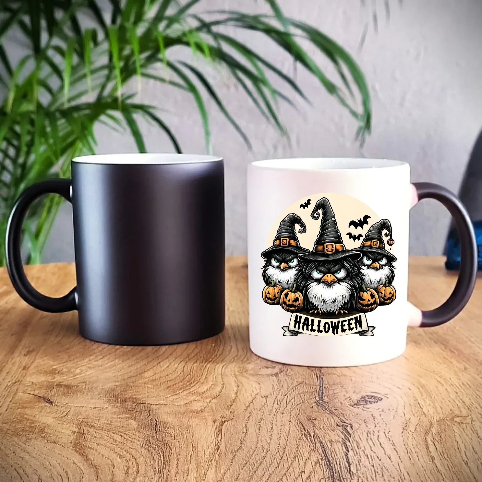 Kubek magiczny na Halloween - Upiorne sowy wiedźmy HL15 - StoryCups.pl