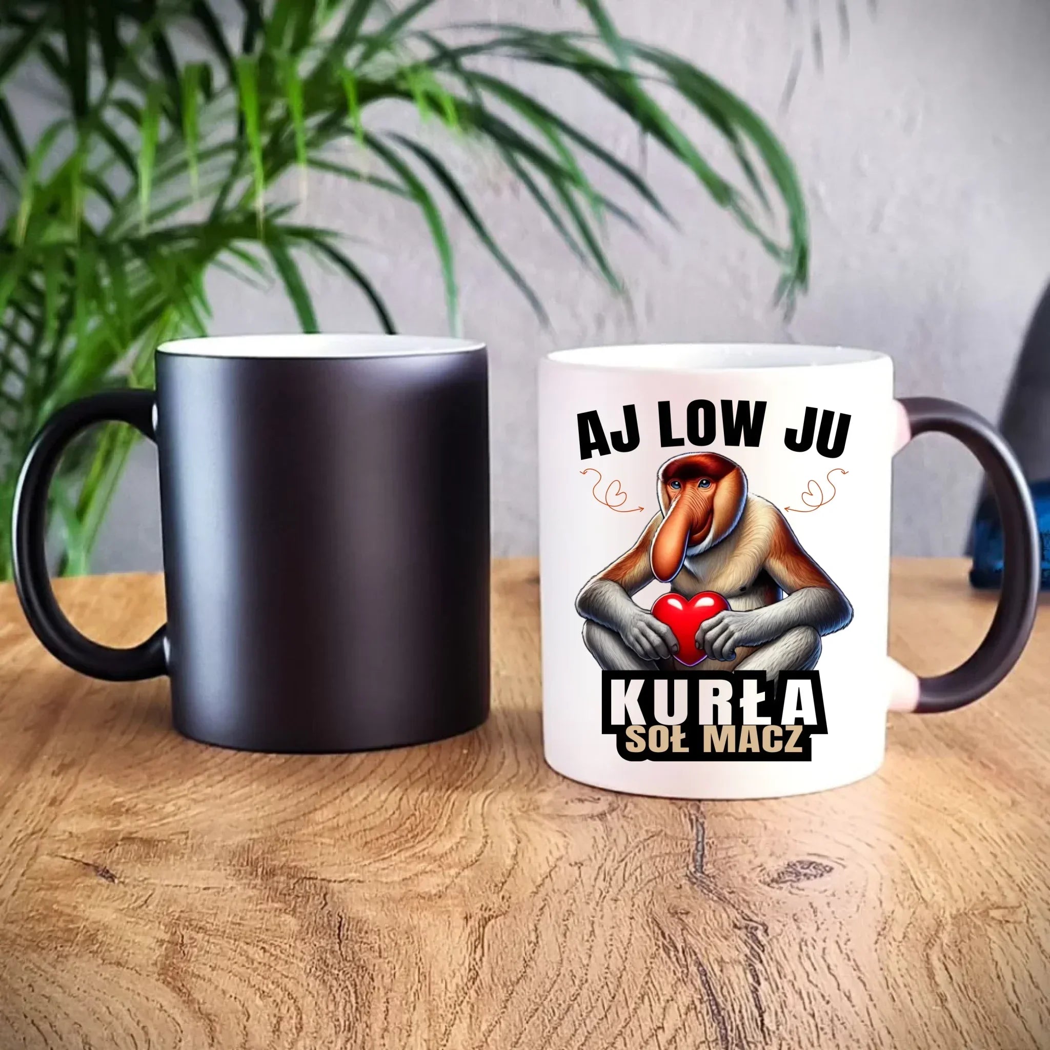 Kubek magiczny dla par - Janusz nosacz - Aj low ju kurła W26 - StoryCups.pl