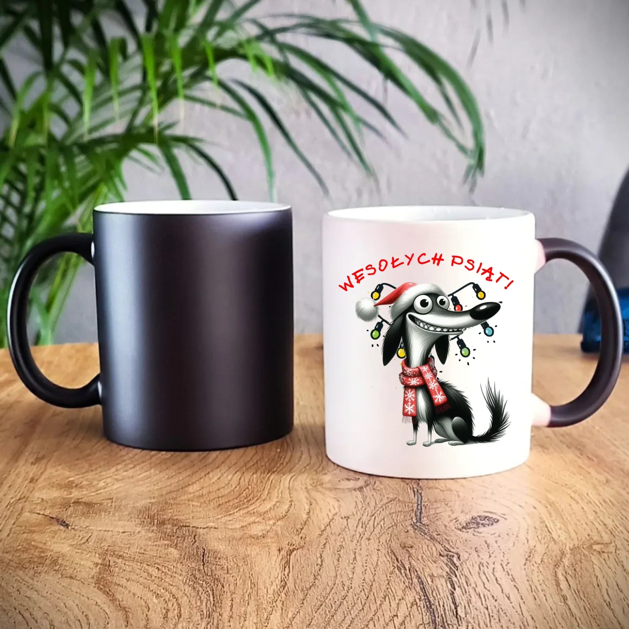 Kubek magiczny świąteczny - Pies Wesołych psiąt BN140 - StoryCups.pl