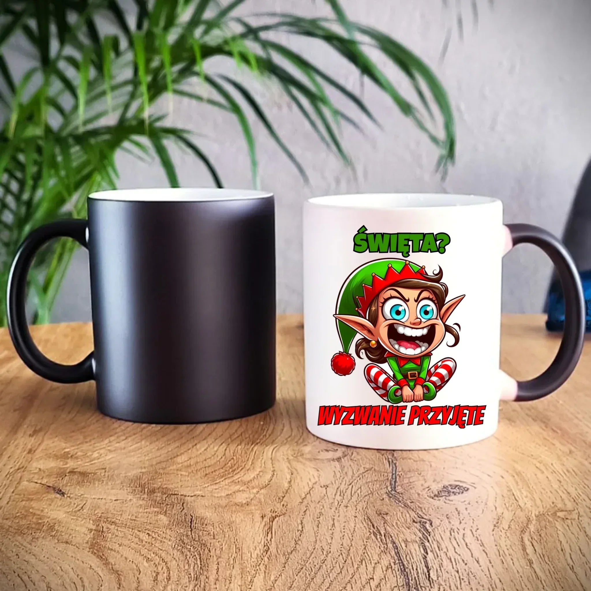 Kubek magiczny świąteczny - Skrzat Wyzwanie przyjęte BN100 - StoryCups.pl