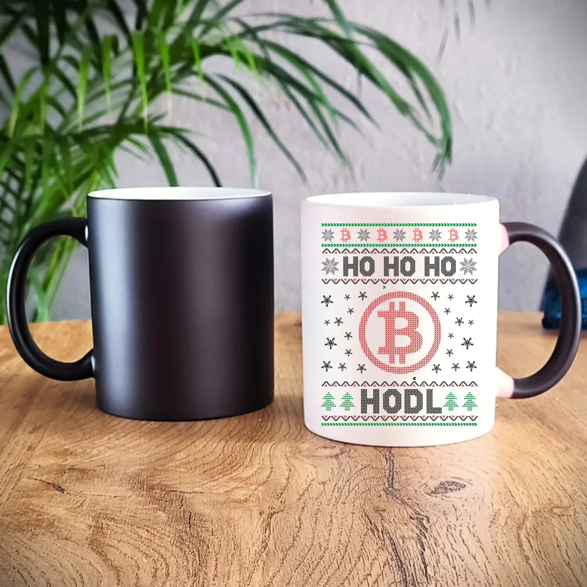 Kubek magiczny świąteczny - Bitcoin - Ho Ho hodl BN103 - StoryCups.pl