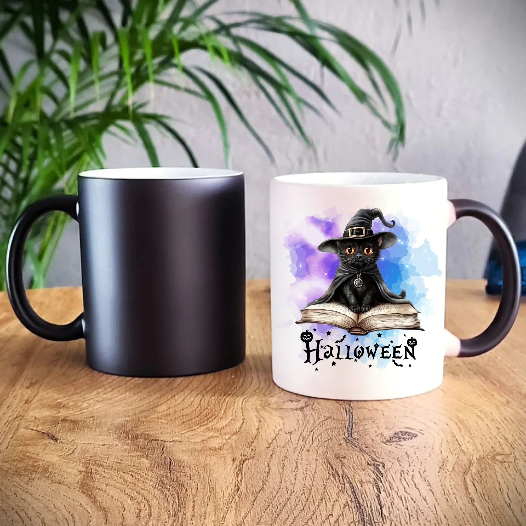 Kubek magiczny na Halloween - Kot Czarodziej HL06 - StoryCups.pl