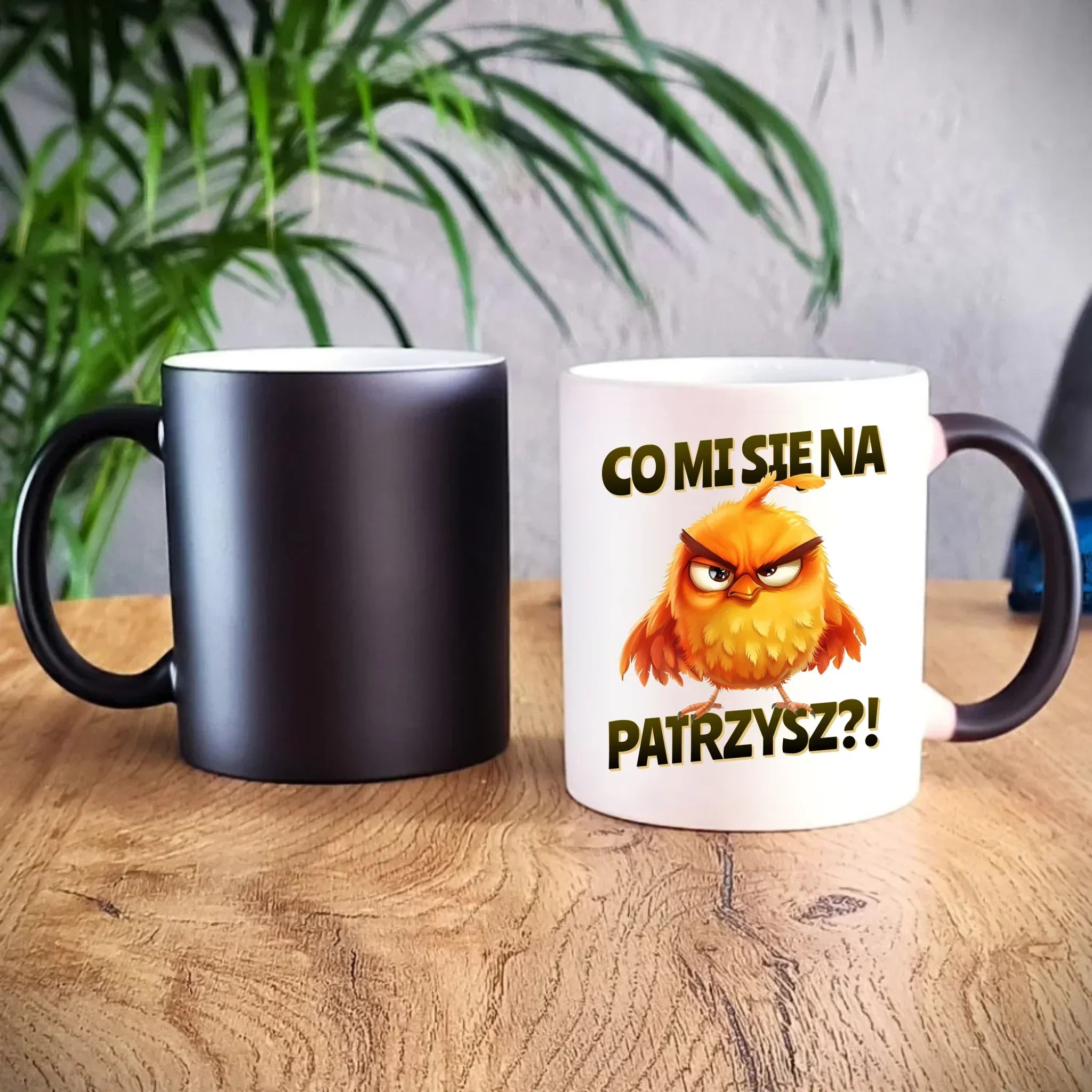 Śmieszny kubek magiczny - Prezent dla chłopaka kolegi - Co mi się na ptaka patrzysz DCH24 - StoryCups.pl