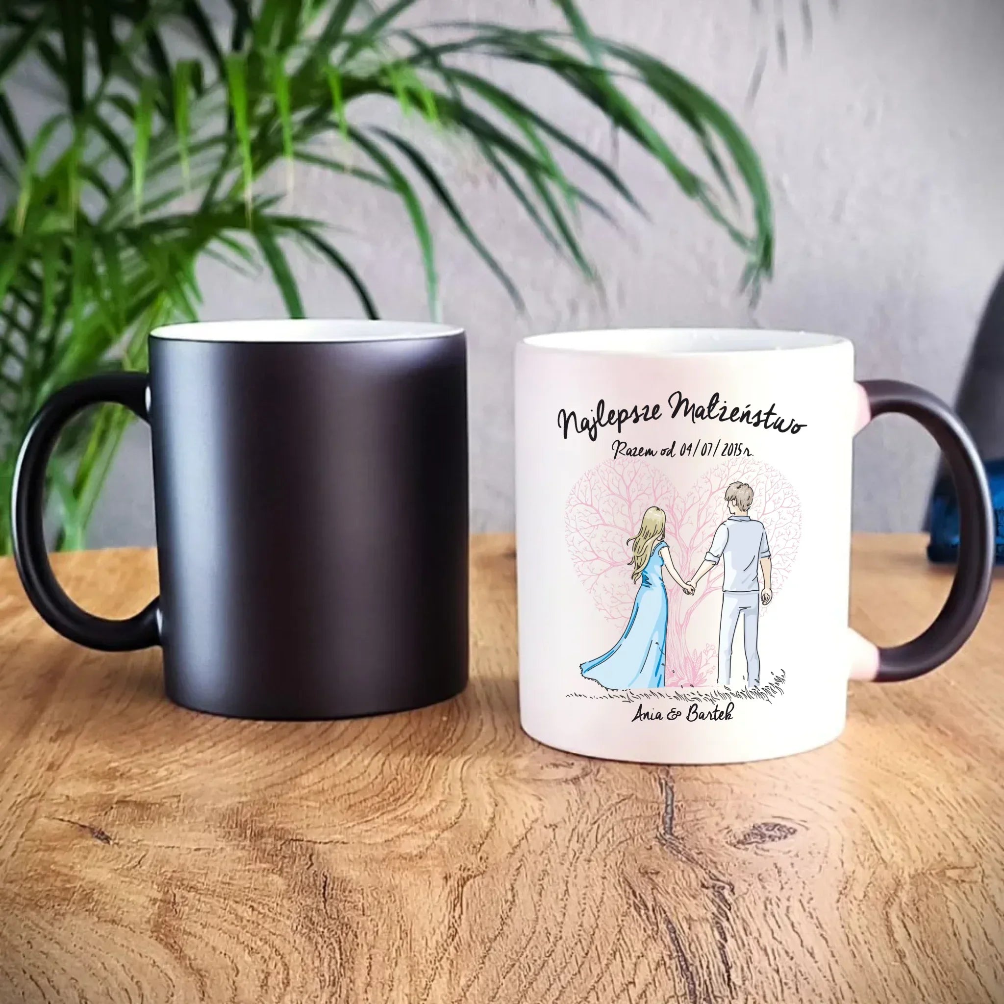 Kubek magiczny dla par - Najlepsze małżeństwo - personalizowany W03 - StoryCups.pl