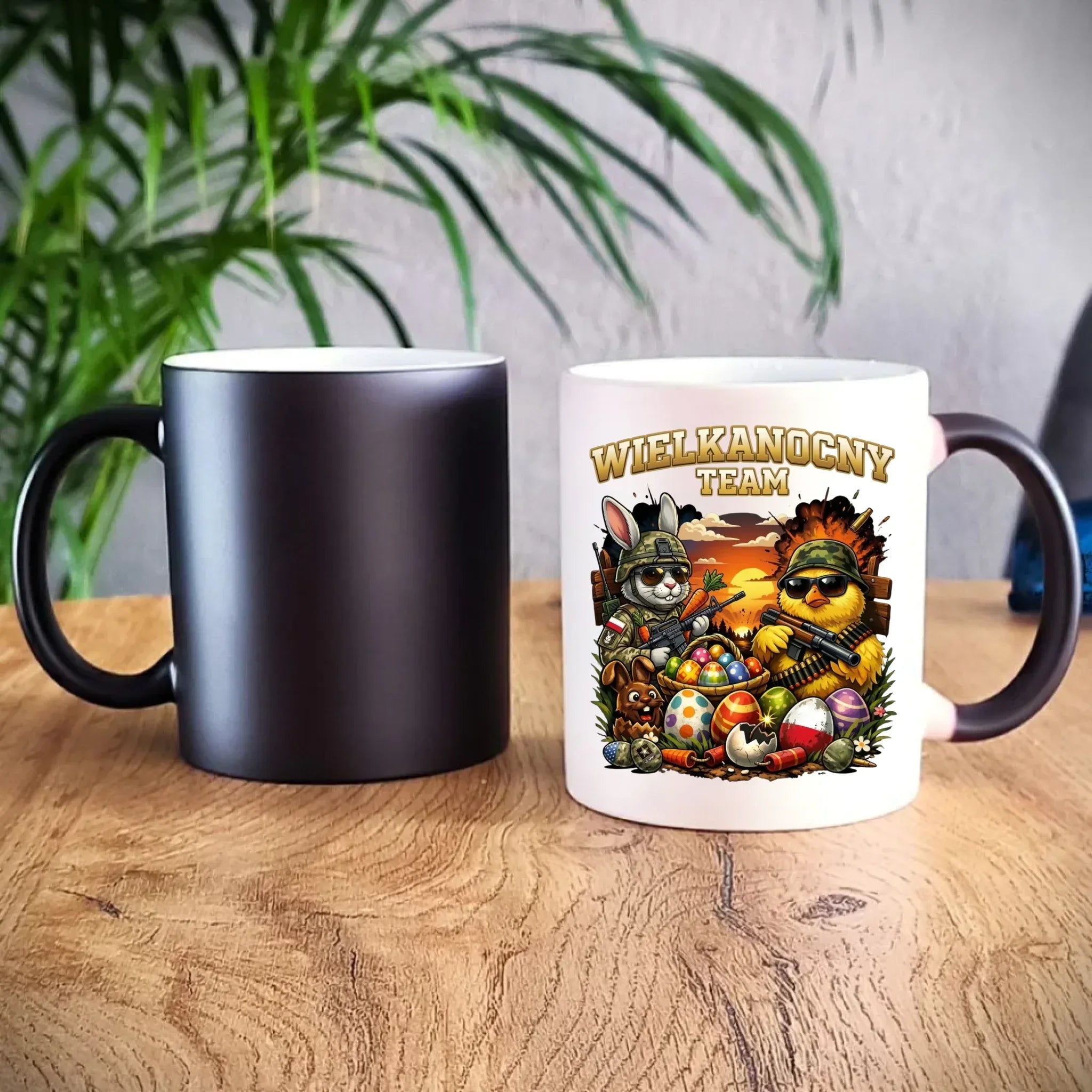 Kubek magiczny na Wielkanoc - Kurczak i zając armia Wielkanocny Team WN37 - StoryCups.pl