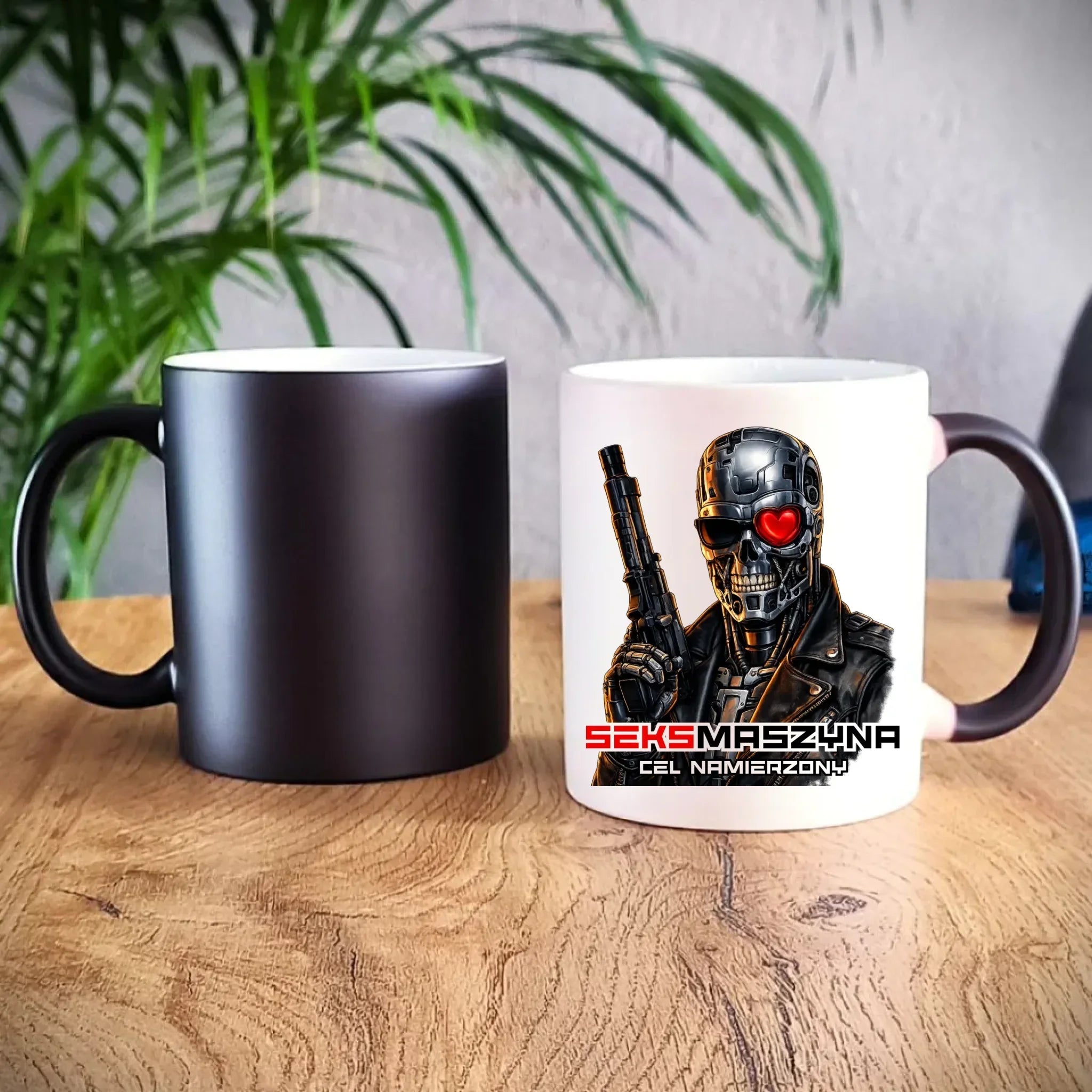 Kubek magiczny dla faceta - Cyborg z sercem Seks maszyna DCH32 - StoryCups.pl