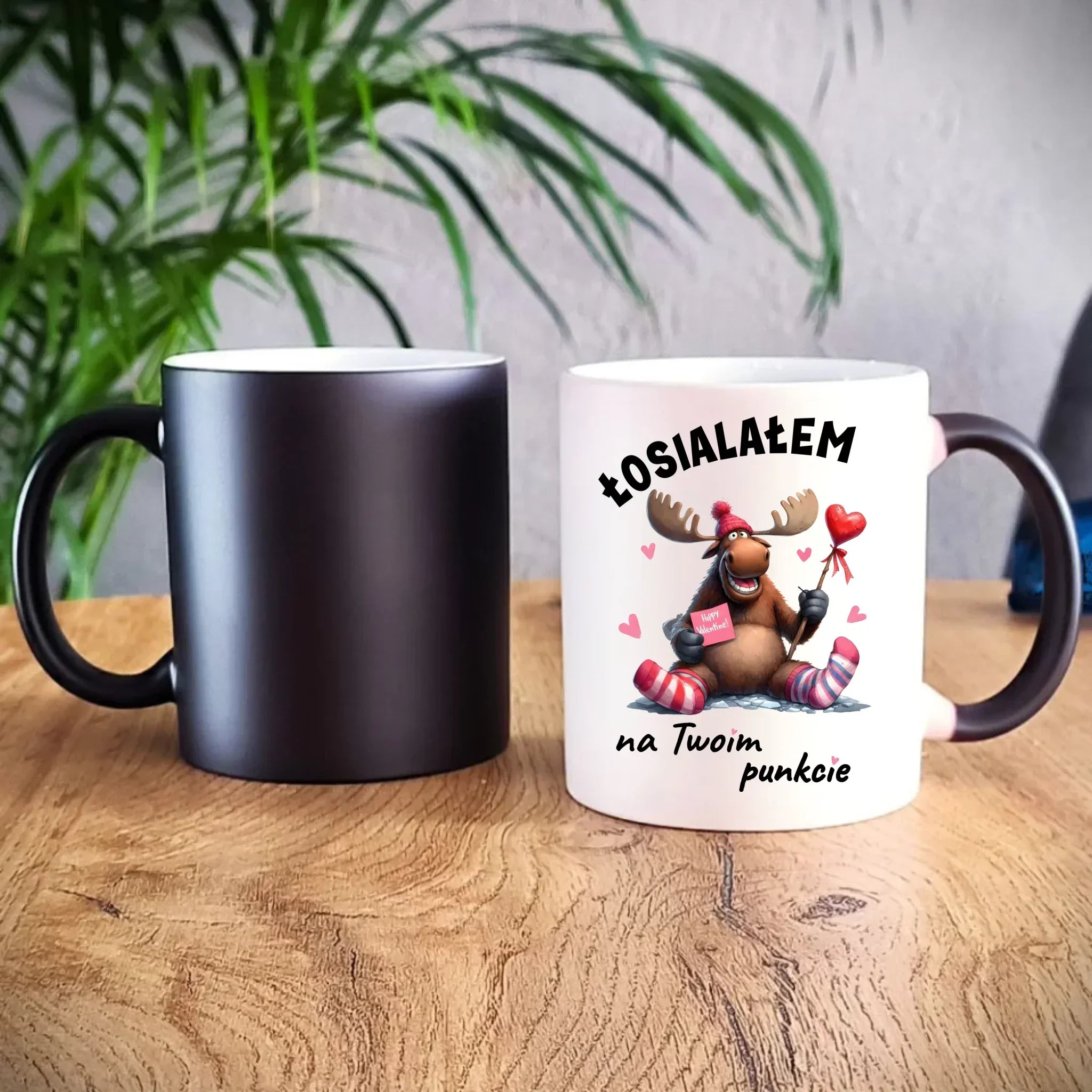 Kubek magiczny dla par - Łosialałem na Twoim punkcie W66 - StoryCups.pl