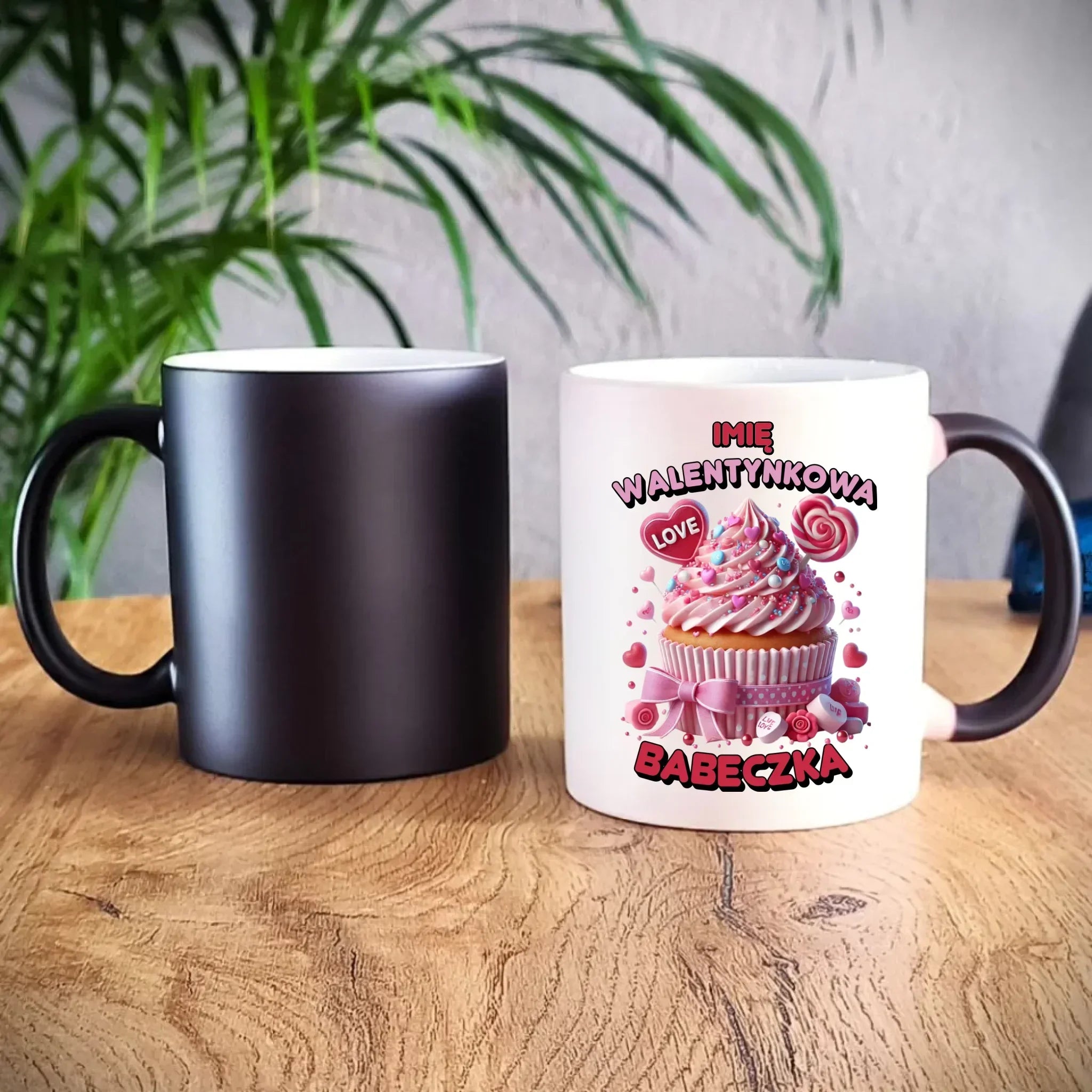 Kubek magiczny na Walentynki - Walentynkowa Babeczka - personalizowany W21 - StoryCups.pl