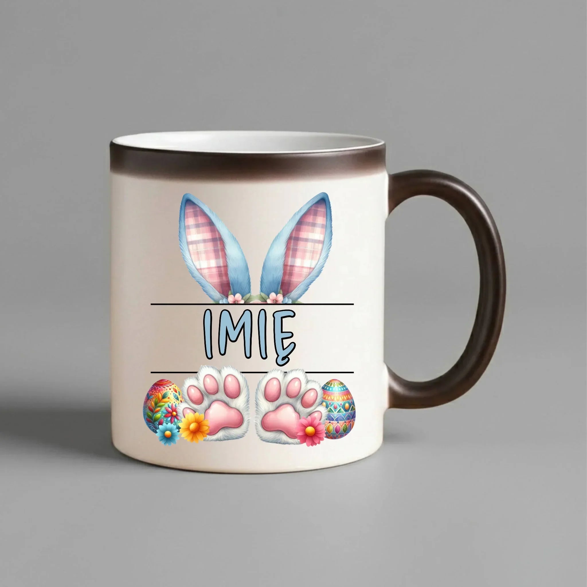 Kubek magiczny wielkanocny dla chłopca - Zajączek - personalizowany WN11 - StoryCups.pl