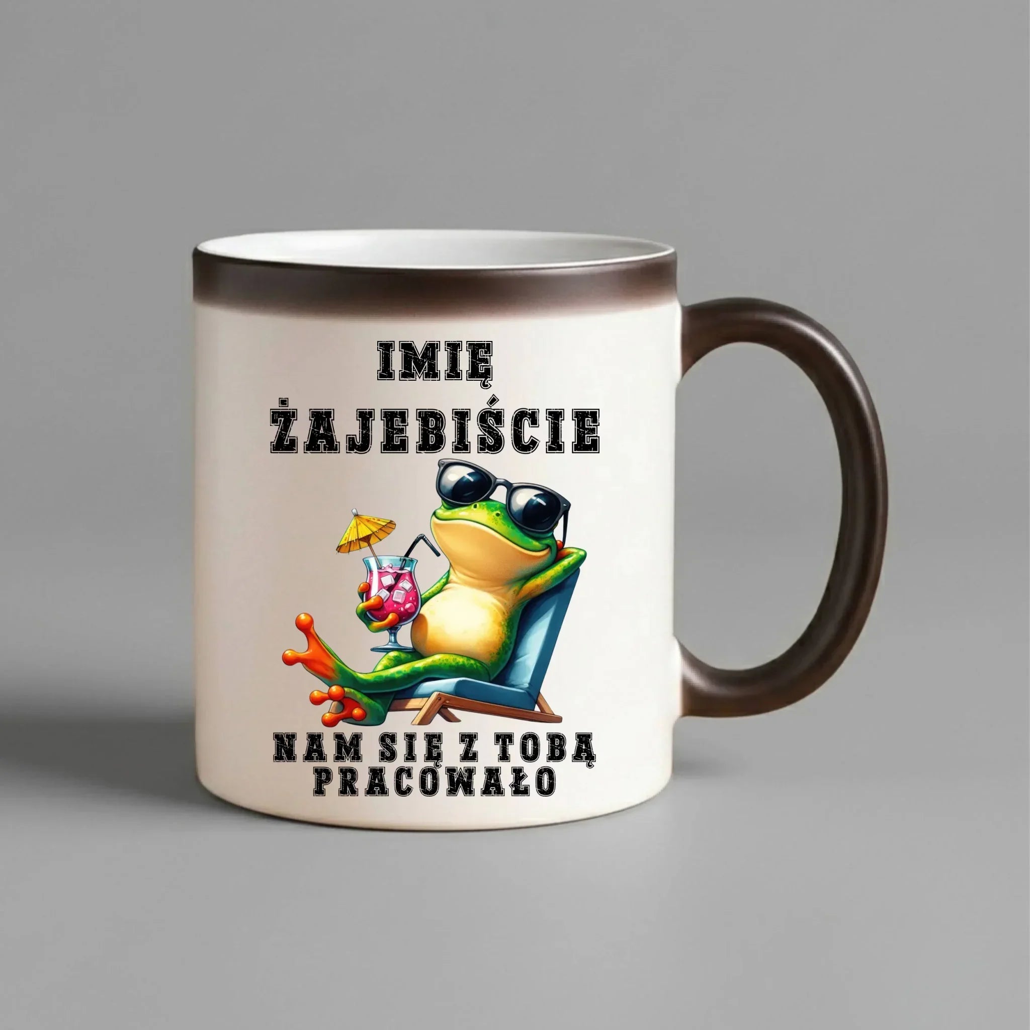 Kubek magiczny na odejście z pracy - Żajebiście nam się z Tobą pracowało - personalizowany OP09 - StoryCups.pl