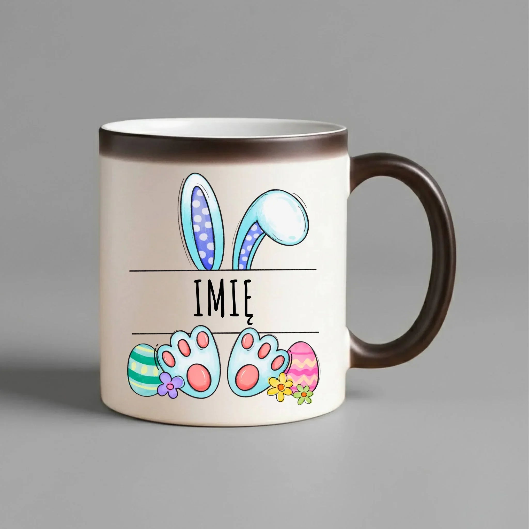 Kubek magiczny dla dziecka na Wielkanoc - Zajączek - personalizowany WN14 - StoryCups.pl