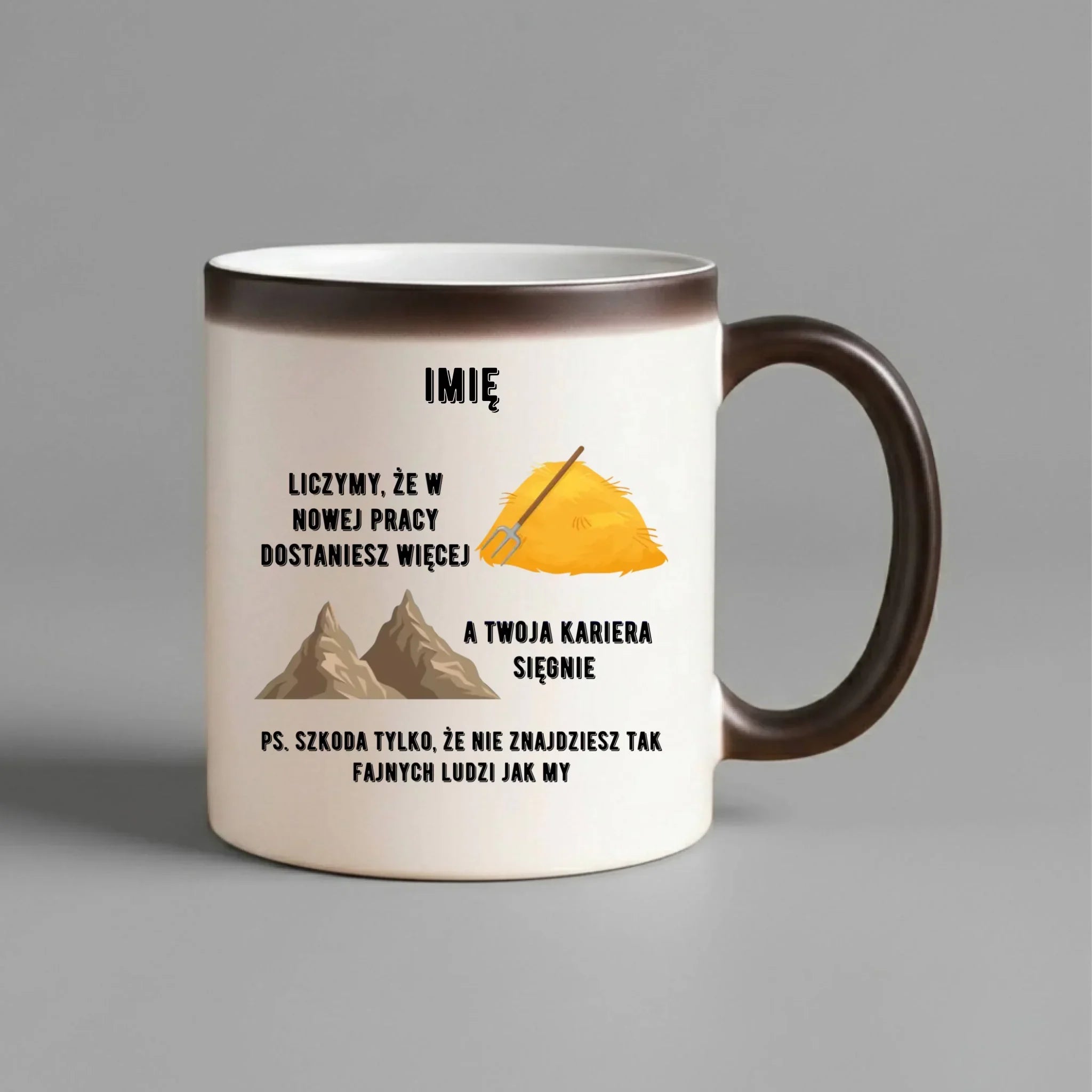 Kubek magiczny na odejście z pracy - Nie znajdziesz tak fajnych ludzi jak my - personalizowany OP04 - StoryCups.pl