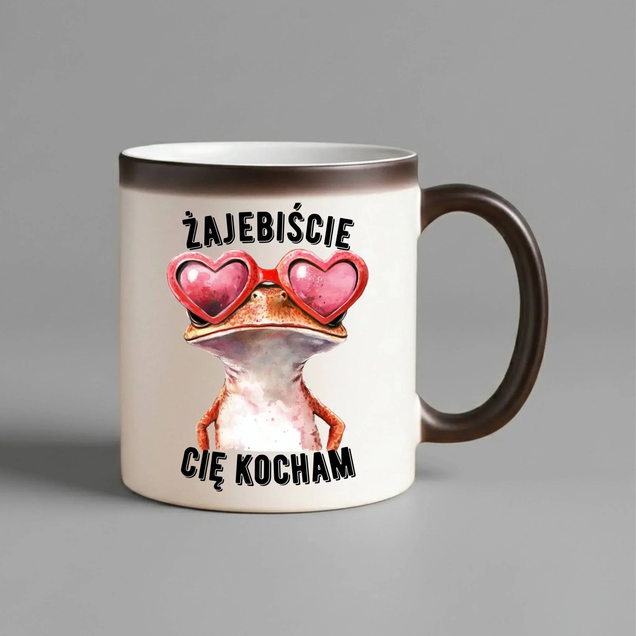 Kubek magiczny dla par - Żajebiście Cię Kocham Żaba W17 - StoryCups.pl
