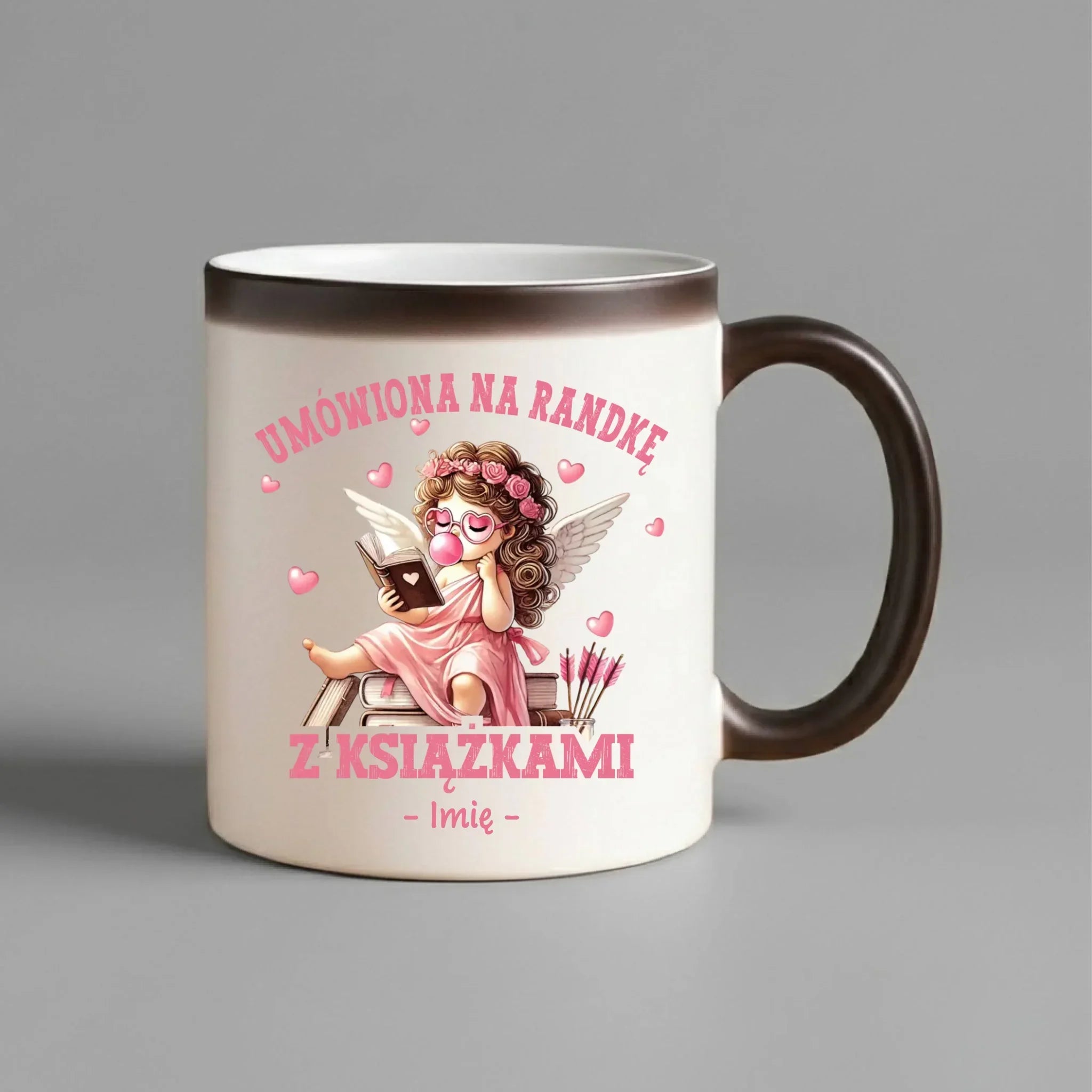 Kubek magiczny dla czytelniczki – Umówiona na randkę z książkami - personalizowany W19 - StoryCups.pl
